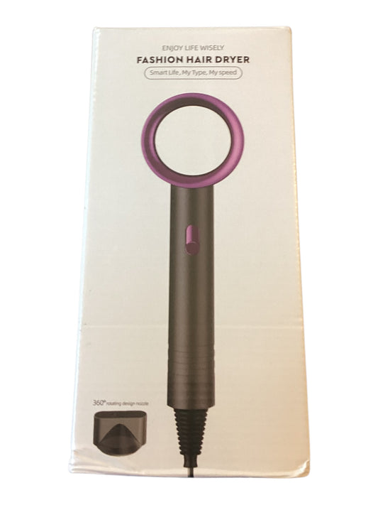 Fashion 360° Rotating Hair Dryer – Purple & Black Professional Styling Blow Dryer | Lightweight Fast Dry Hair Tool