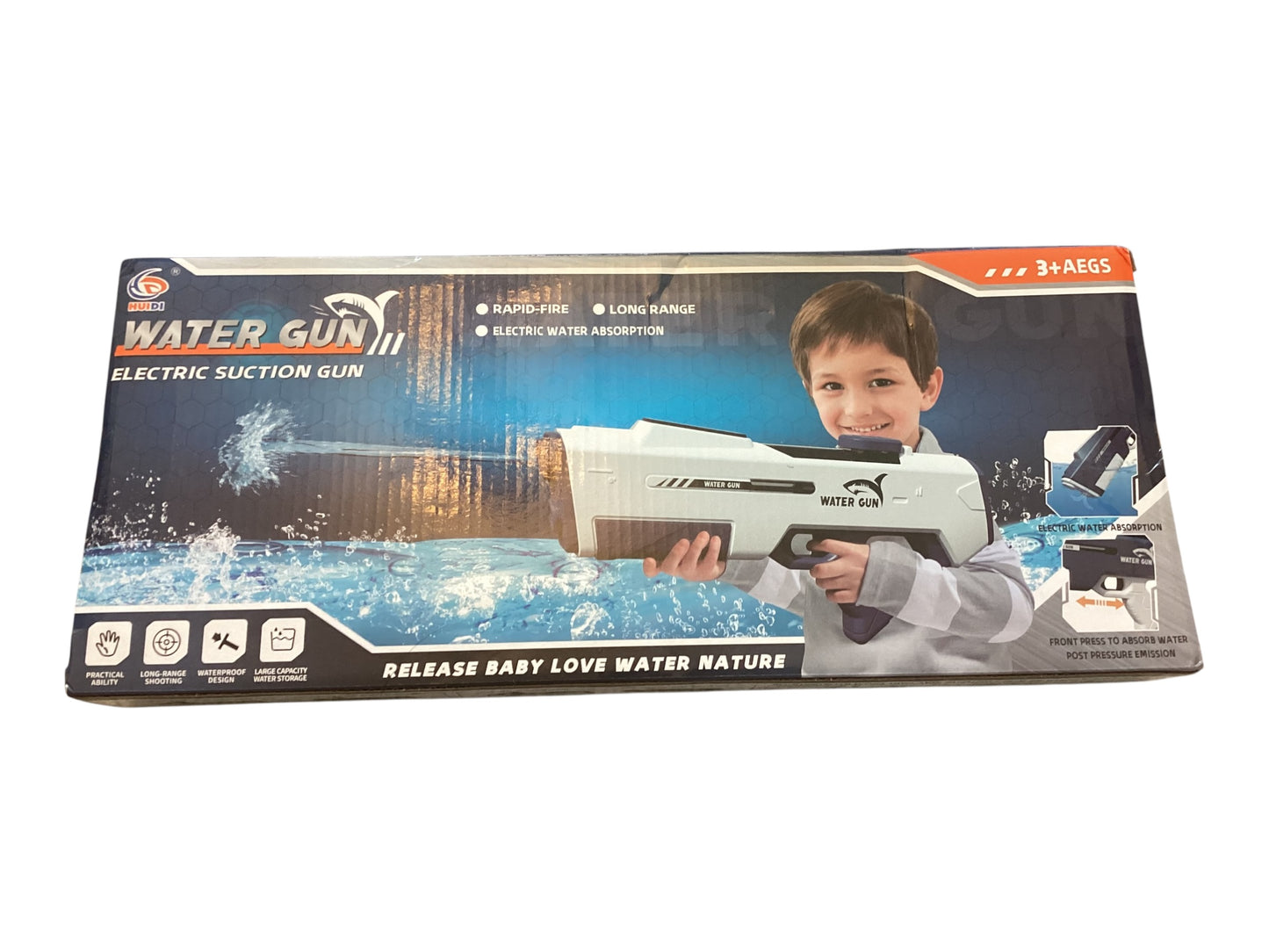 Electric Water Gun Blaster – Automatic Suction Water Gun Rechargeable Outdoor Summer Pool Toy for Kids