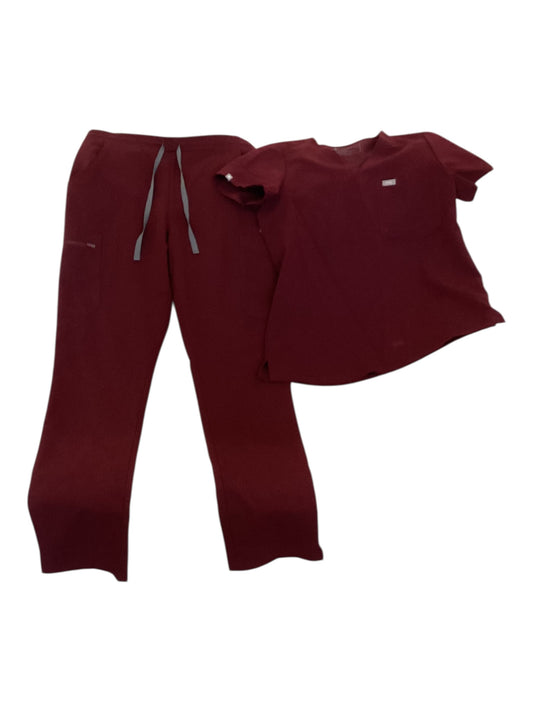FIGS Technical Collection Scrubs Set – Women’s Maroon Scrubs Small Top Medium Pants | Premium Medical Uniform | Performance Stretch