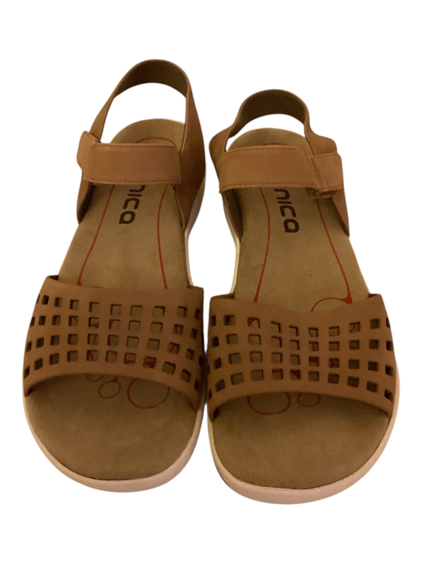 Bionica Yolanda Women’s Camel Ankle Strap Sandals – Size 7.5 Comfort Wedge Sandals