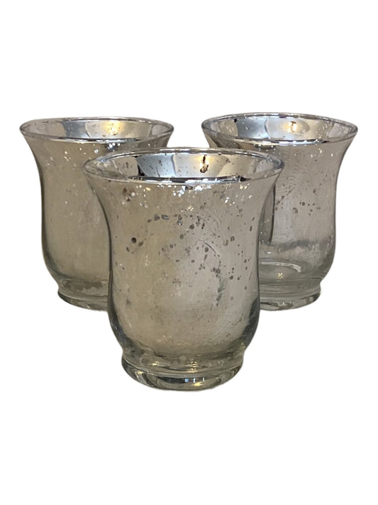 Lillian Rose (Artifacts) Tulip Shaped Silver Mercury Glass Tea Light Holder | Vintage-Inspired Candle Décor