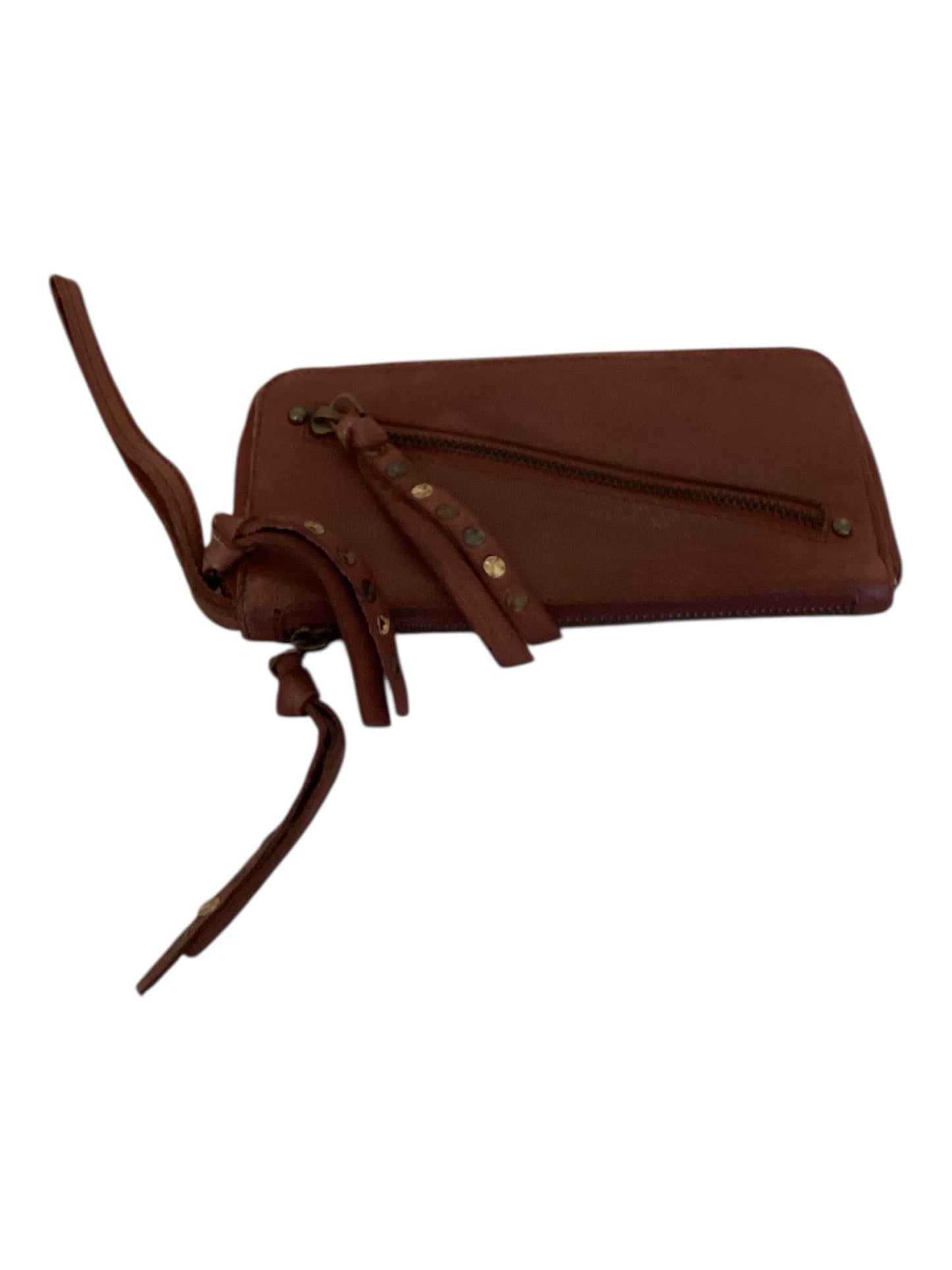 Free People Distressed Leather Wallet | Cognac Brown | Boho Vintage Style