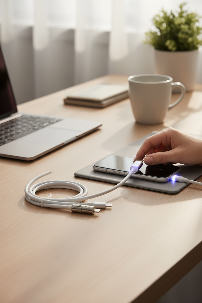 240W Fast Charger Cable 2-in-2 Short 4 Inch Charging Cord | High Speed Durable Power Cable