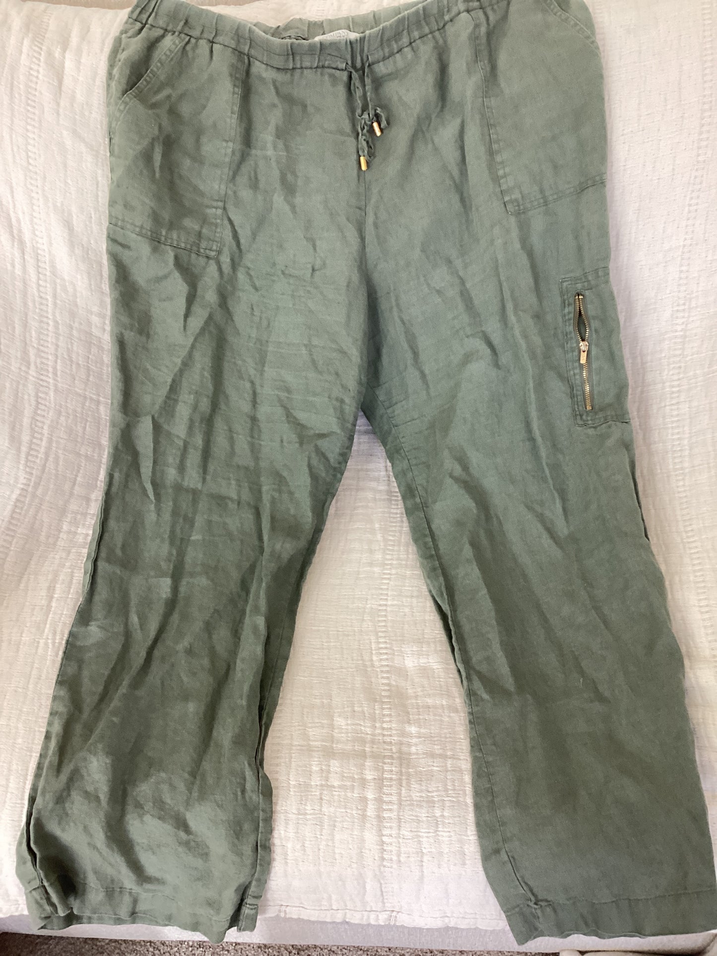 Ellen Tracy 100% Linen Ankle Pant (XXL)