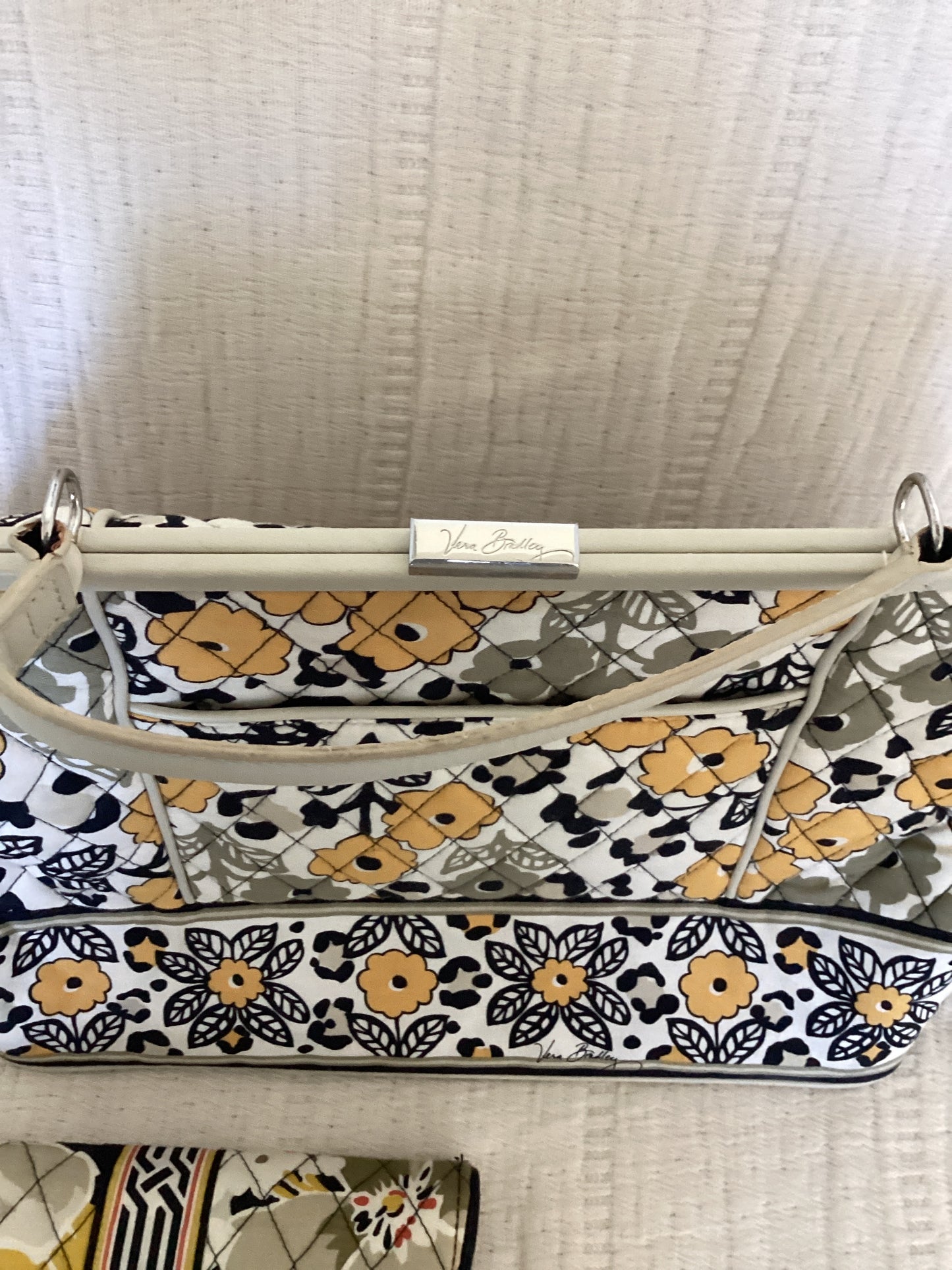 Vera Bradley Barbara Frame Bag, Go Wild Yellow Black leopard print.  Matching Wallet Set