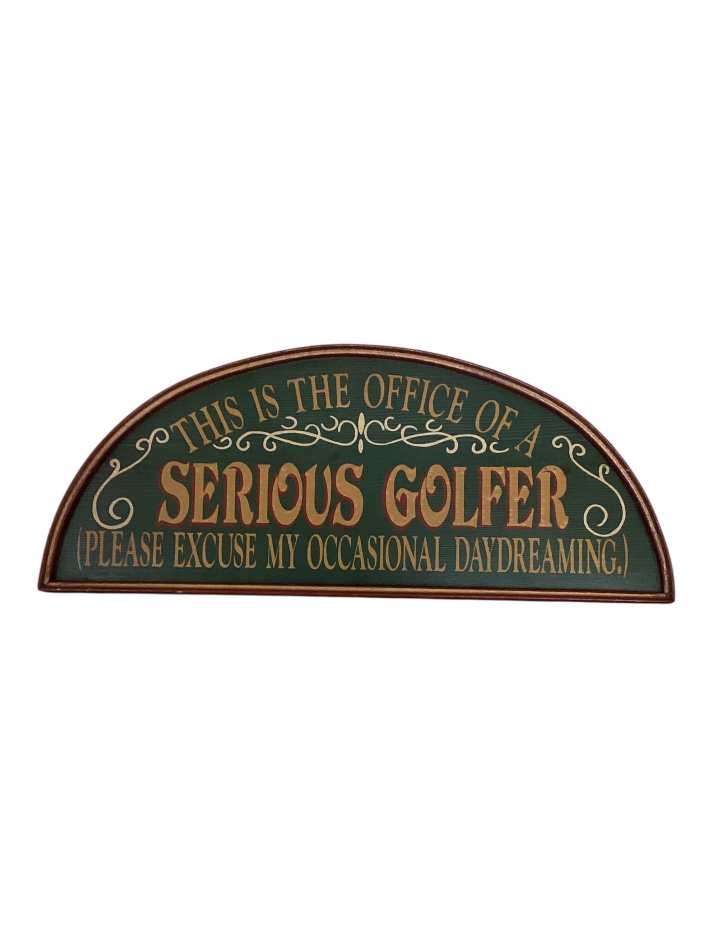 3D Painted Wooden Golf Clubhouse Wall Hanging – “This Is the Office of a Serious Golfer” Rustic Golf Decor Sign