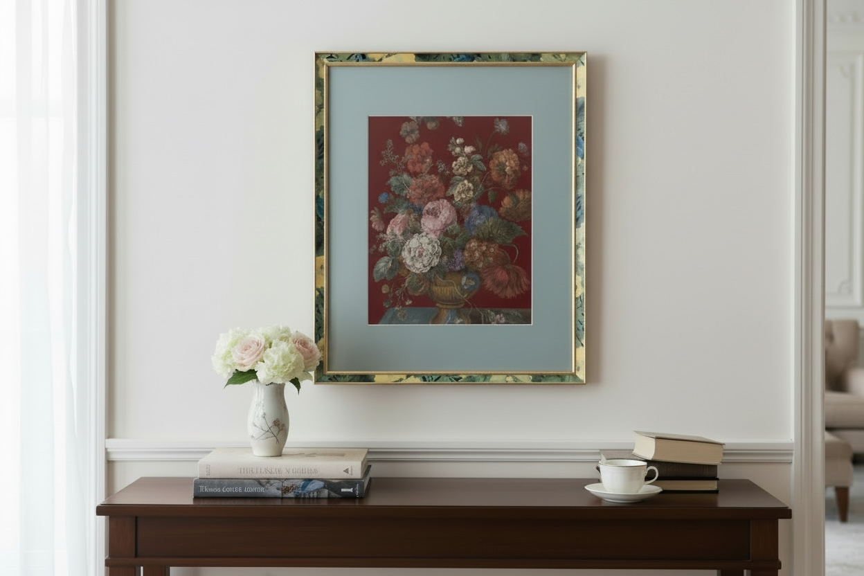 Vintage Floral Tapestry Wall Hanging – Classic Still Life Design