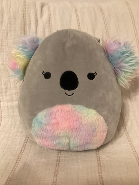 Squishmallow Kelina Koala Plush Jumbo Tie Dye Gray Backpack