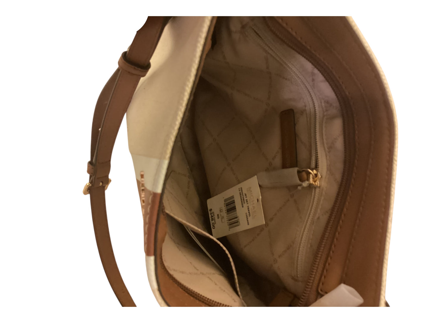 Michael Kors Jet Set Travel Large Tote Bag – Brown Multi Stripe Women’s Purse