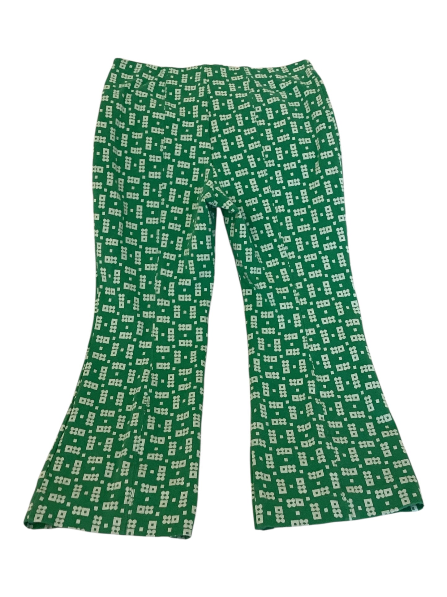 Maeve by Anthropologie “The Margot” Cropped Kick Flare Pants – Women’s Size Medium – Green Pattern