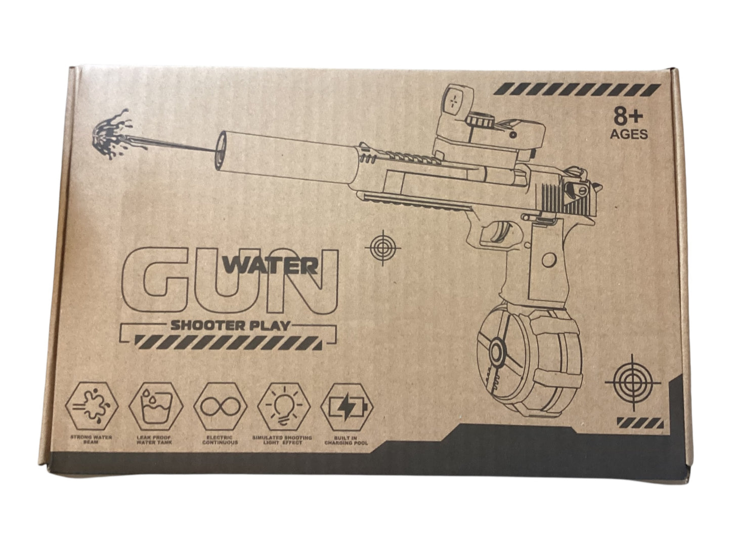Electric Water Gun Blaster with LED Light Effects – Automatic Rechargeable Summer Water Toy for Kids & Outdoor Fun