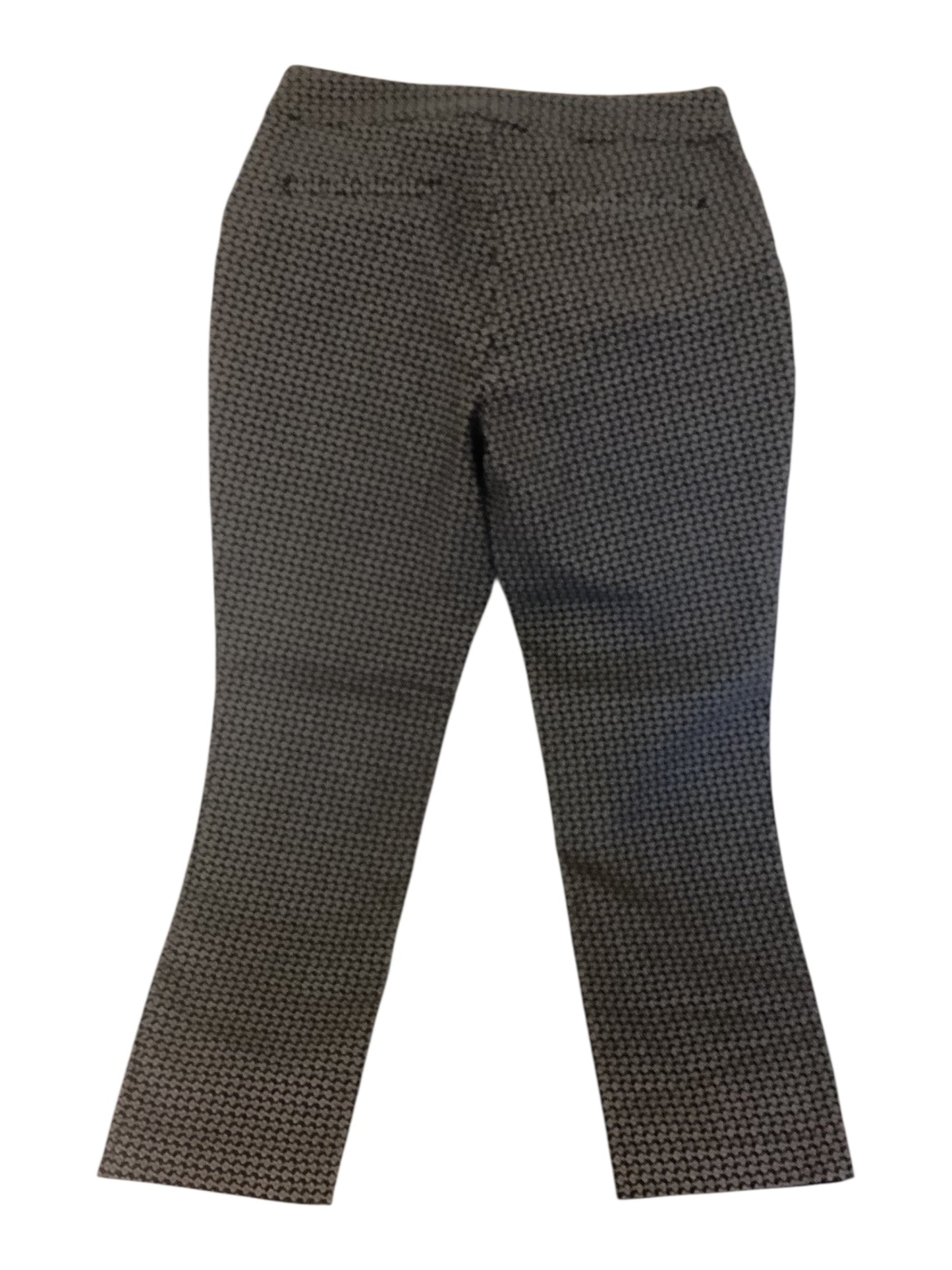 Carolina Belle Montreal Pants Women’s Size 6 – Black Print Flat Front Straight Leg Trousers