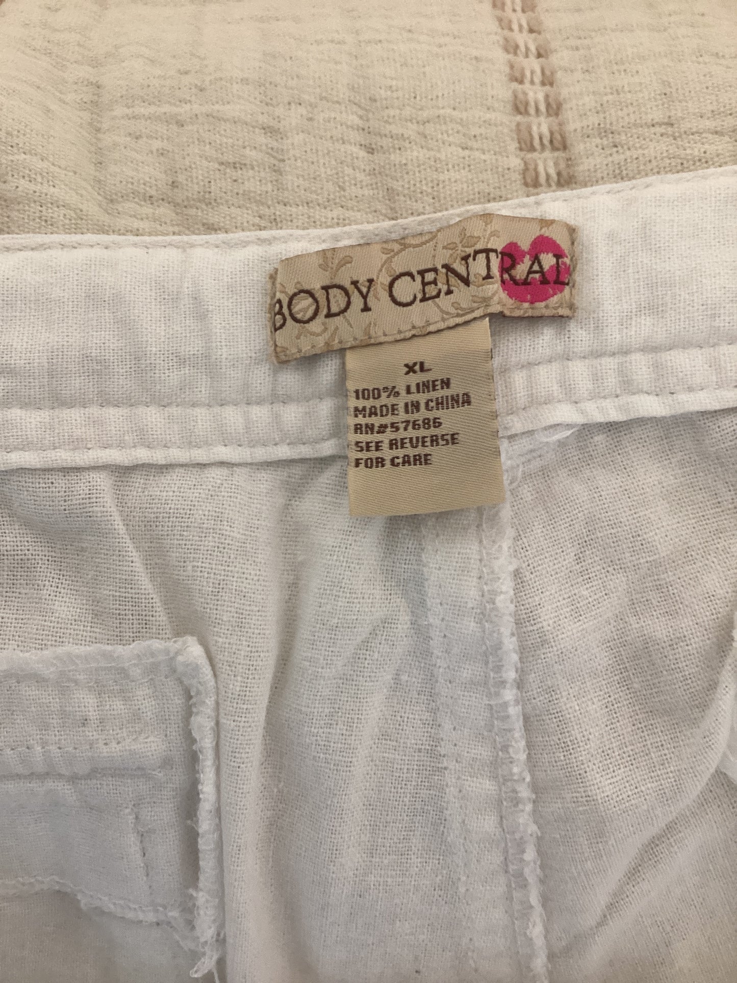 Body Central 100% Linen Wide Leg Pants (XL)