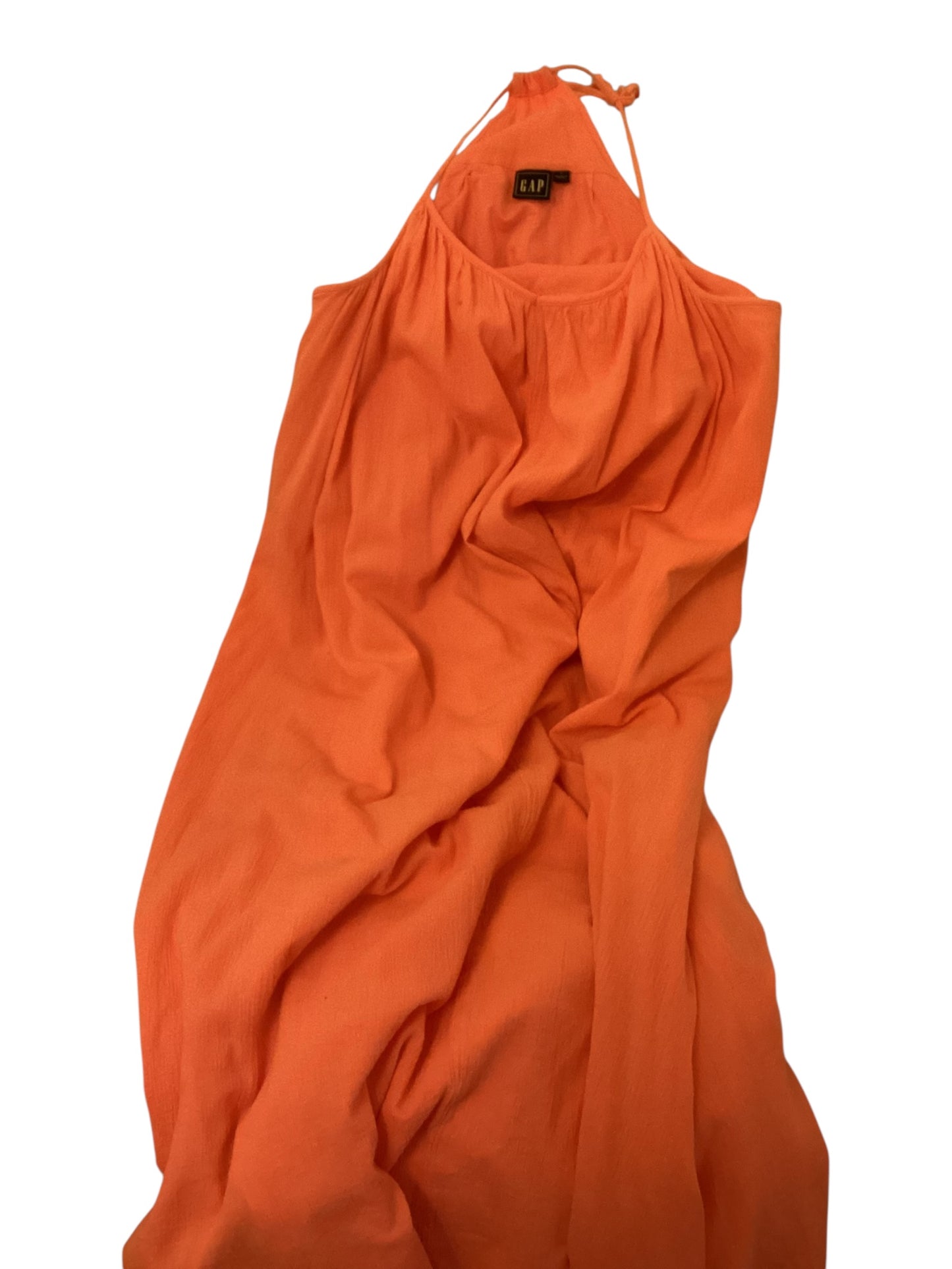 GAP Women’s Coral Halter Maxi Dress – Size Small Full-Length Summer Dress Elegant Sleeveless Long Dress