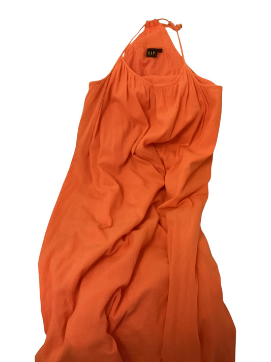 GAP Women’s Coral Halter Maxi Dress – Size Small Full-Length Summer Dress Elegant Sleeveless Long Dress