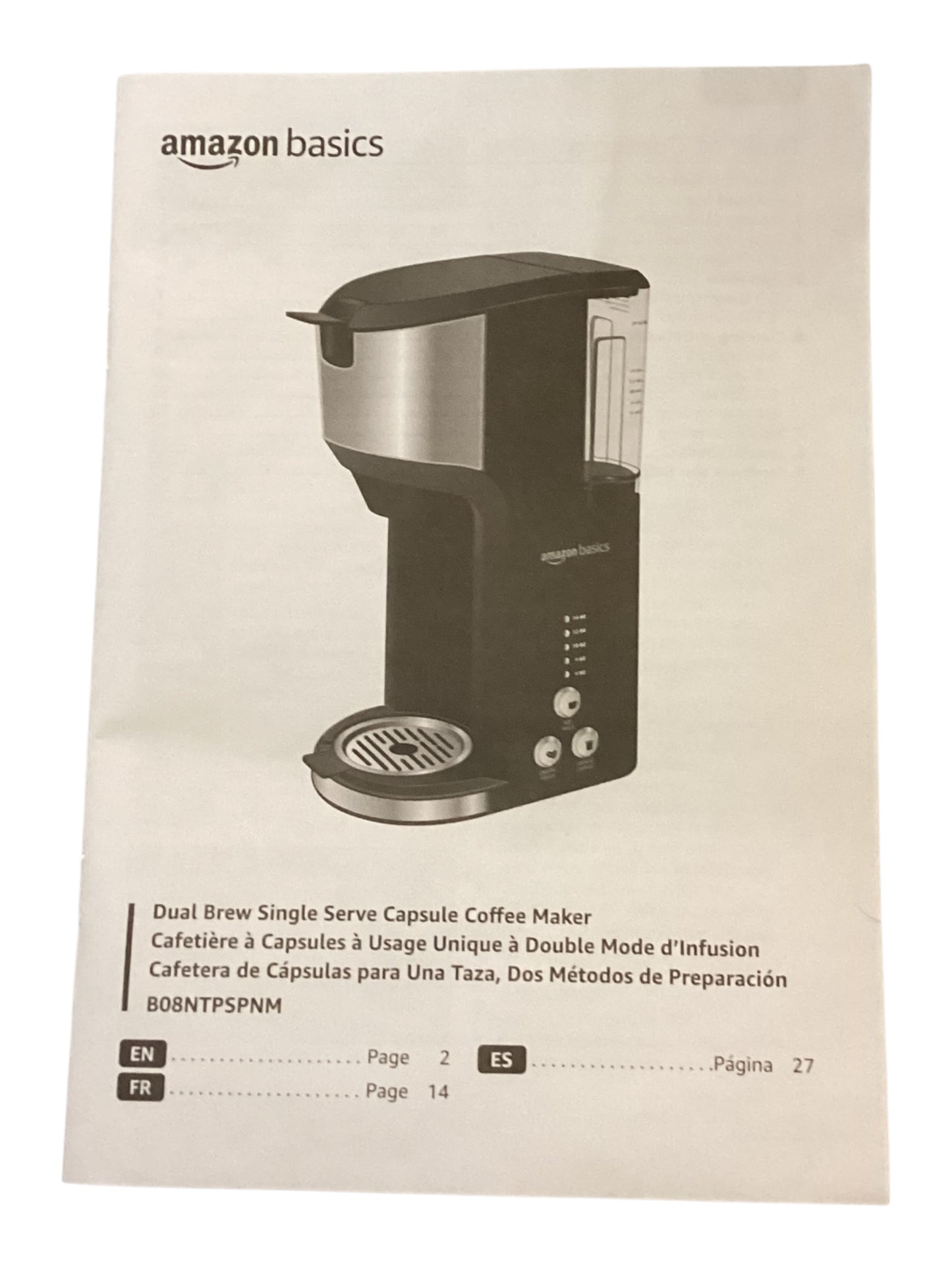 Amazon Basics Single Serve Coffee Maker K-Cup 14oz | Black & Silver Compact Coffee Brewer New in Box