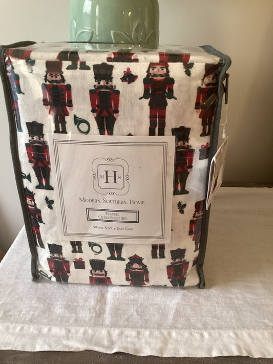 Modern Southern Home 100% Cotton Flannel Sheet Set (Nutcrackers)