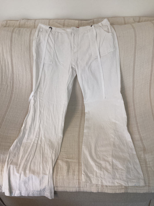 Body Central 100% Linen Wide Leg Pants (XL)