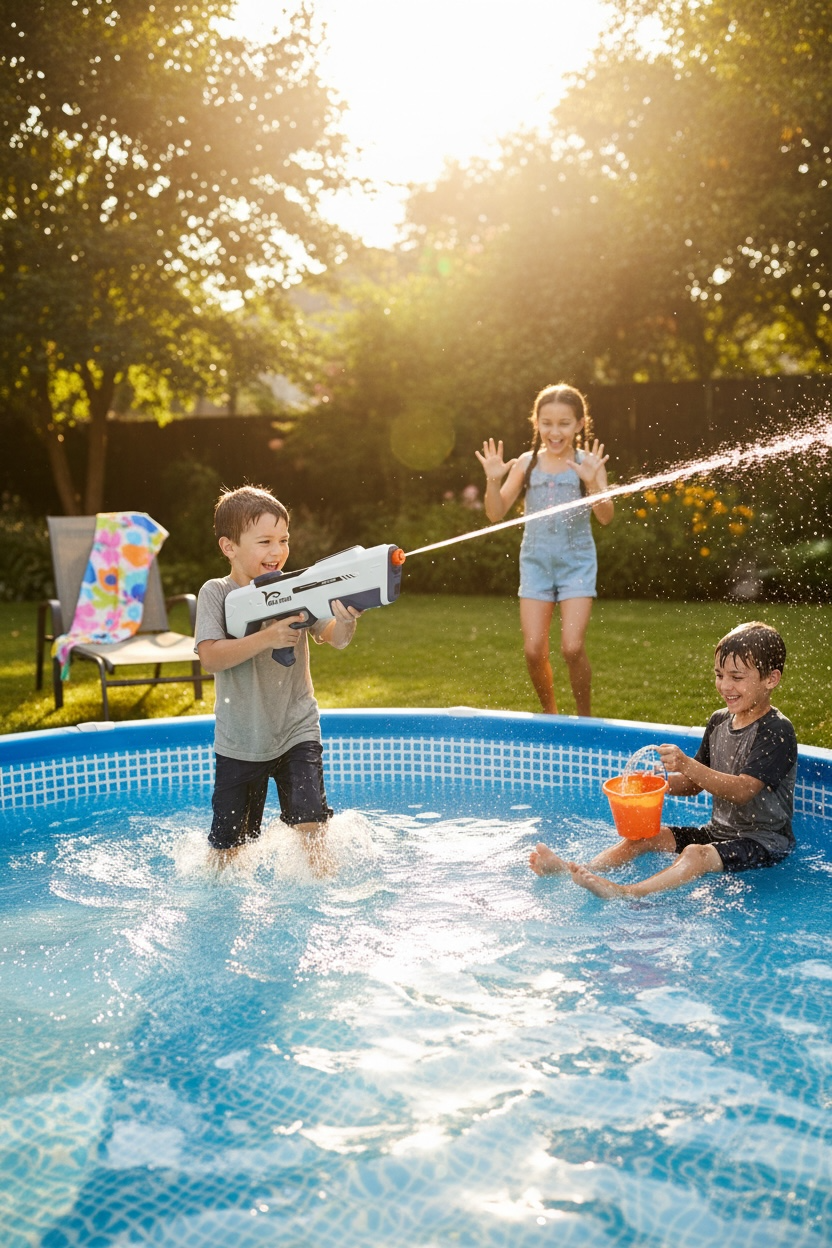 Electric Water Gun Blaster – Automatic Suction Water Gun Rechargeable Outdoor Summer Pool Toy for Kids