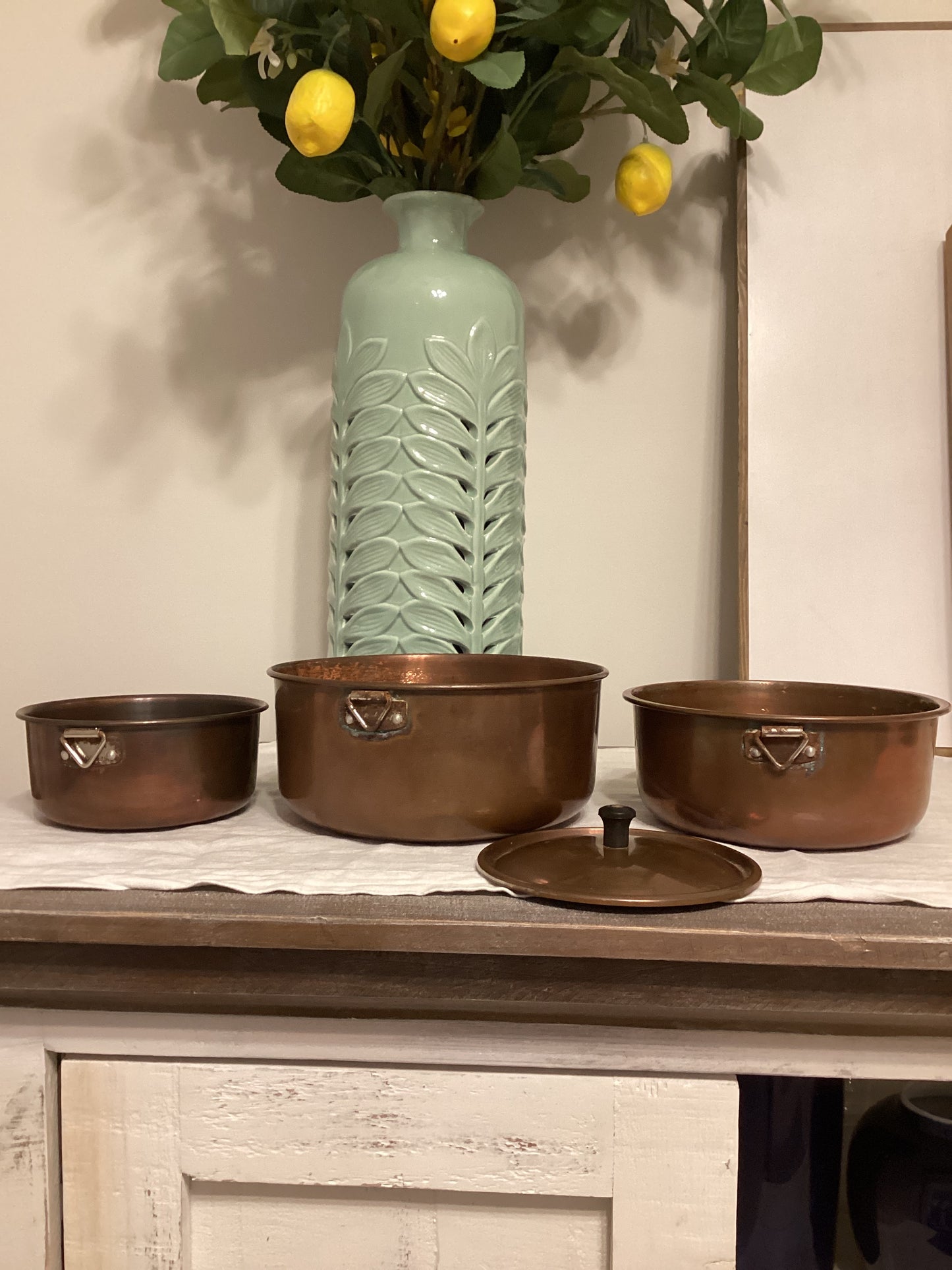 Vintage Copper Nesting Bowl Set