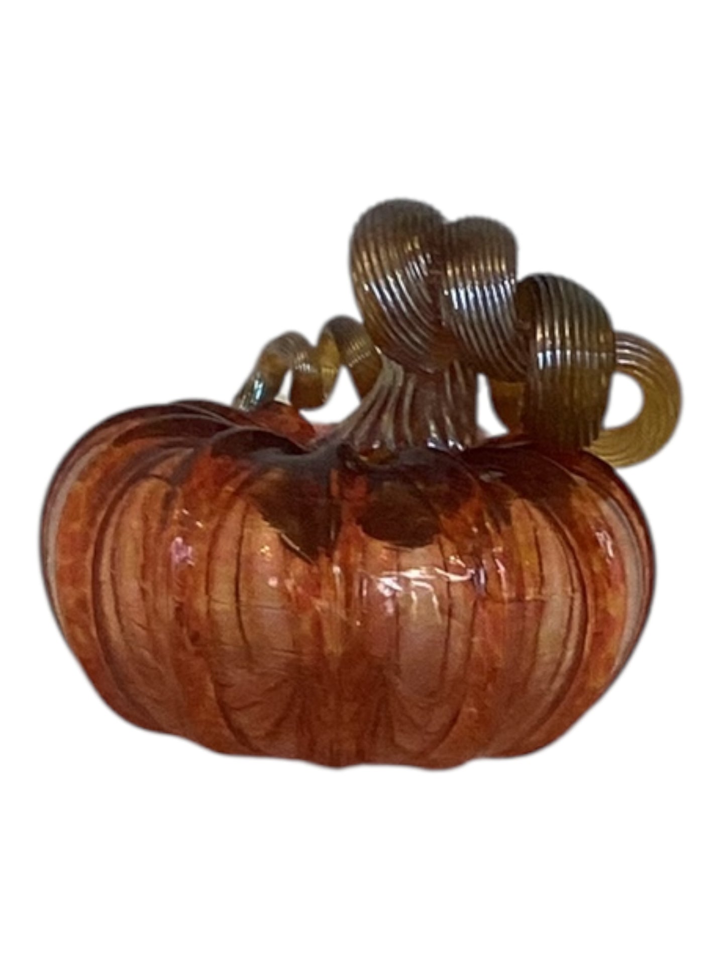 Hand Blown Glass Pumpkin – Iridescent Decorative Fall Harvest Décor | Elegant Home Accent