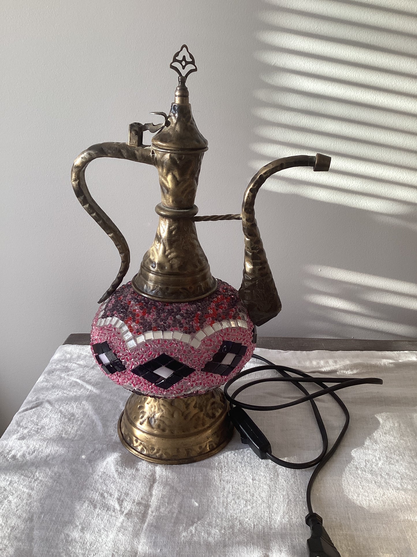 Turkish Teapot Mosaic Diamond Pattern Lamp