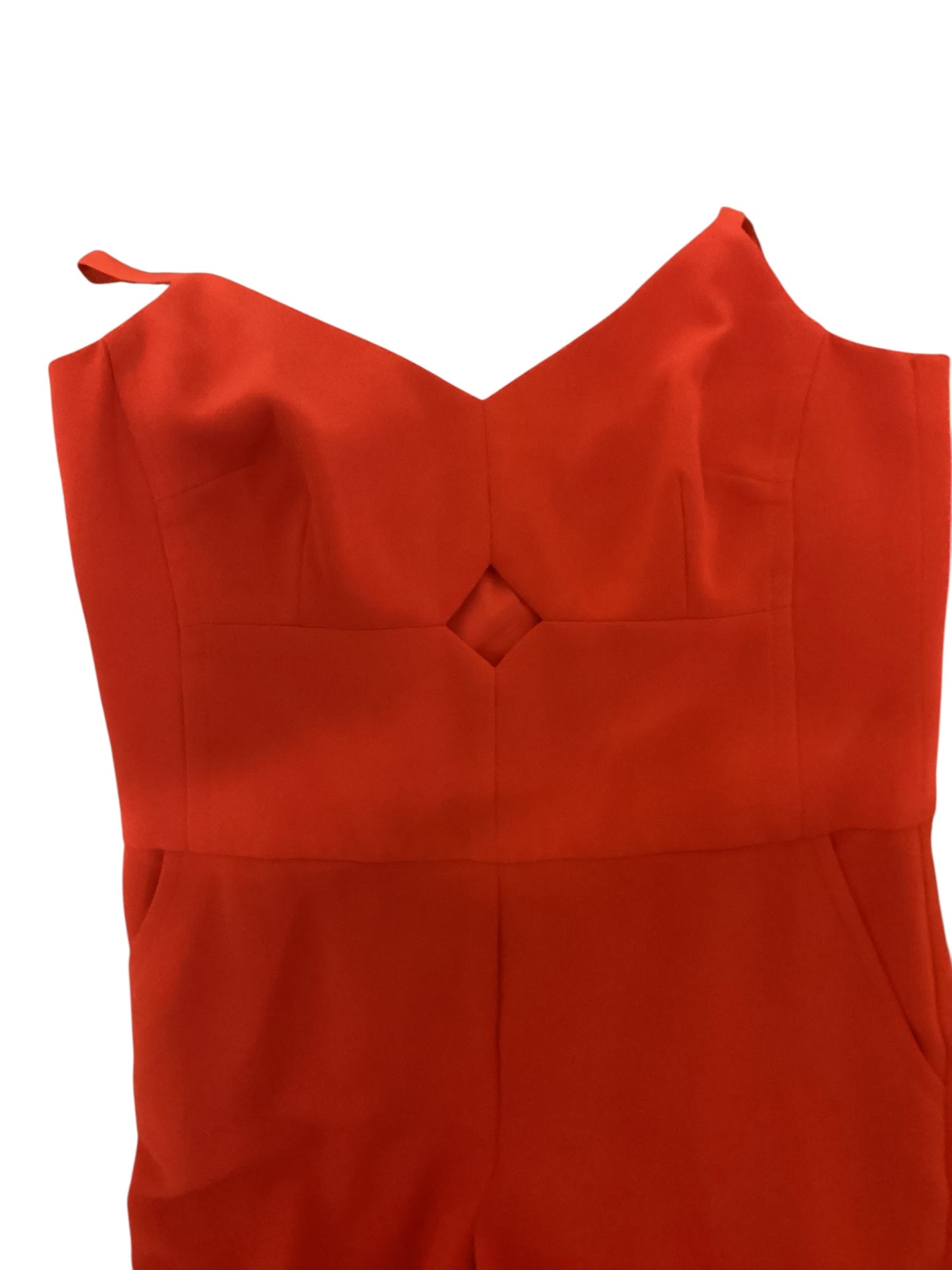 Trina Turk Sunbeam Jumpsuit – Red / Sunset Tangerine Diamond Cutout Romper Size 4