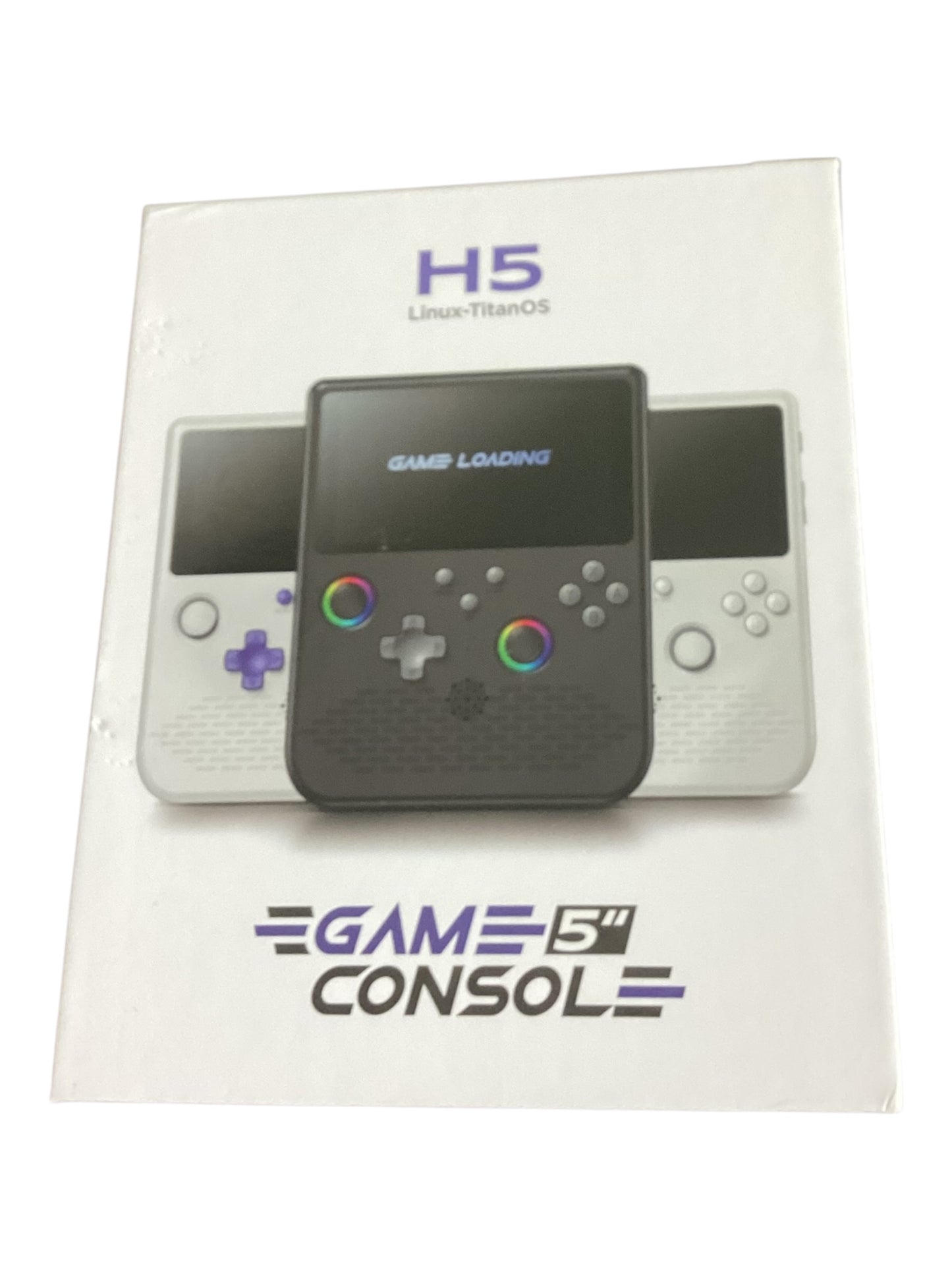 H5 Retro Handheld Game Console 64GB – 5” Screen Portable Gaming System with Dual RGB Joysticks & Classic Games