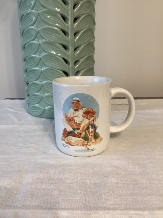 Vintage Norman Rockwell Mug (Catching the Big One)