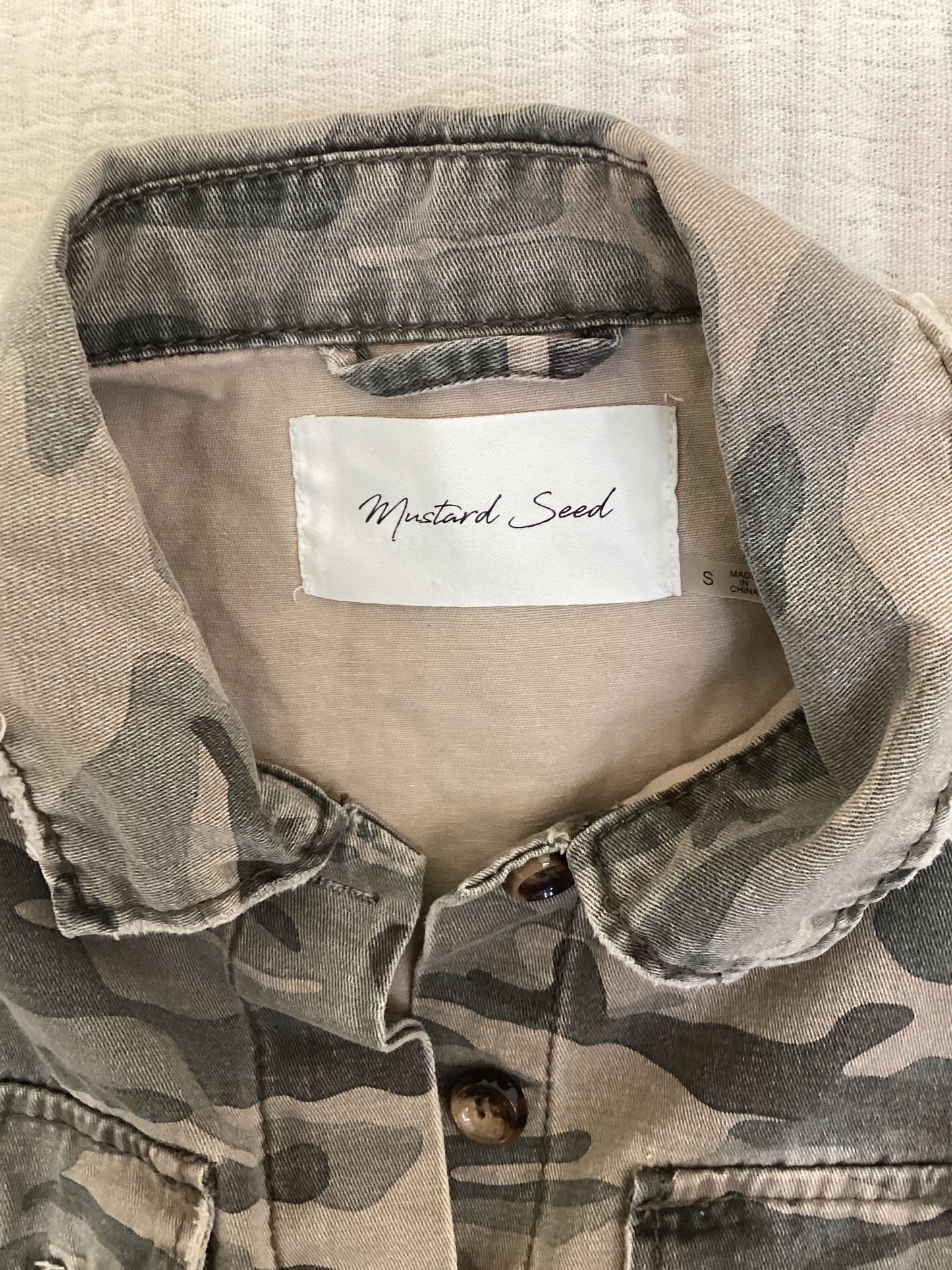 Mustard Seed Distressed Military Jacket (S)