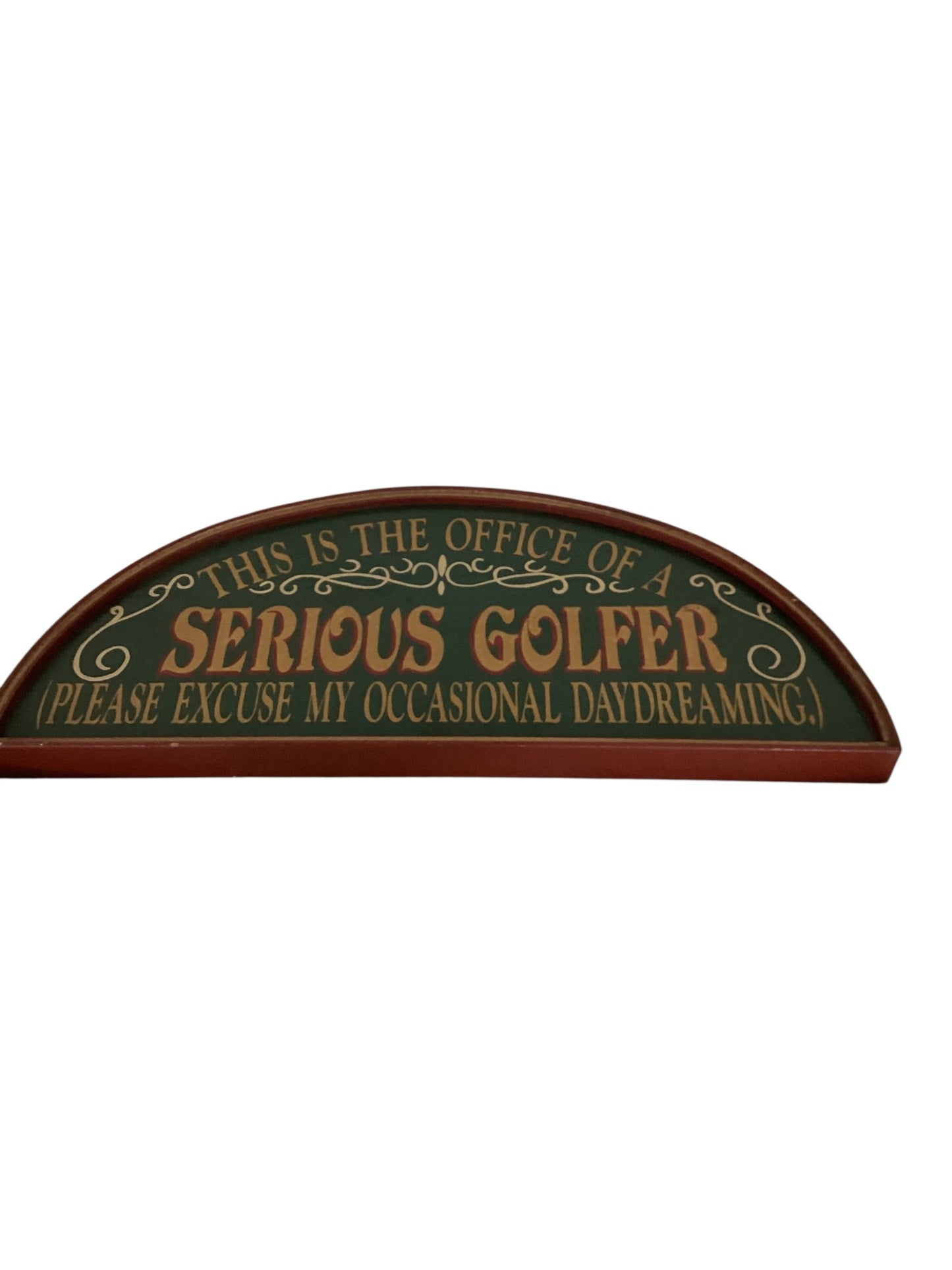 3D Painted Wooden Golf Clubhouse Wall Hanging – “This Is the Office of a Serious Golfer” Rustic Golf Decor Sign