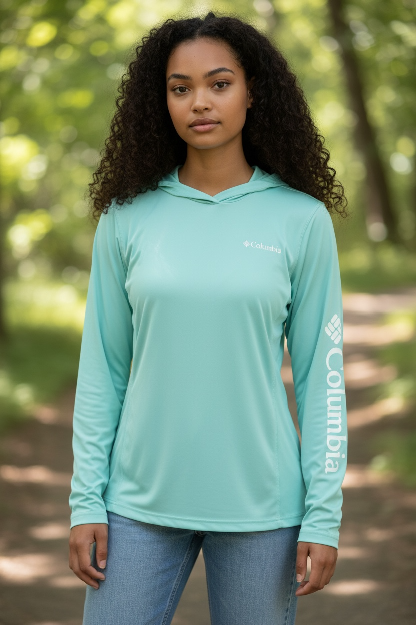 Columbia Omni-Shade Women’s Hoodie – Teal | Size Medium
