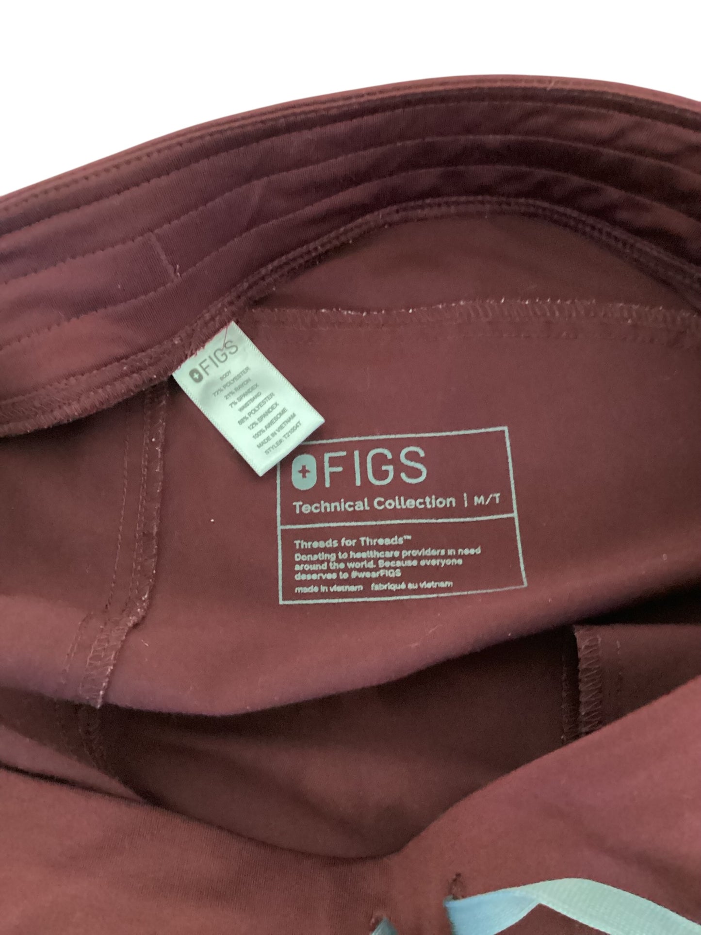 Women’s FIGS Technical Collection Scrub Pants Medium Burgundy – Performance Medical Wear | Preloved
