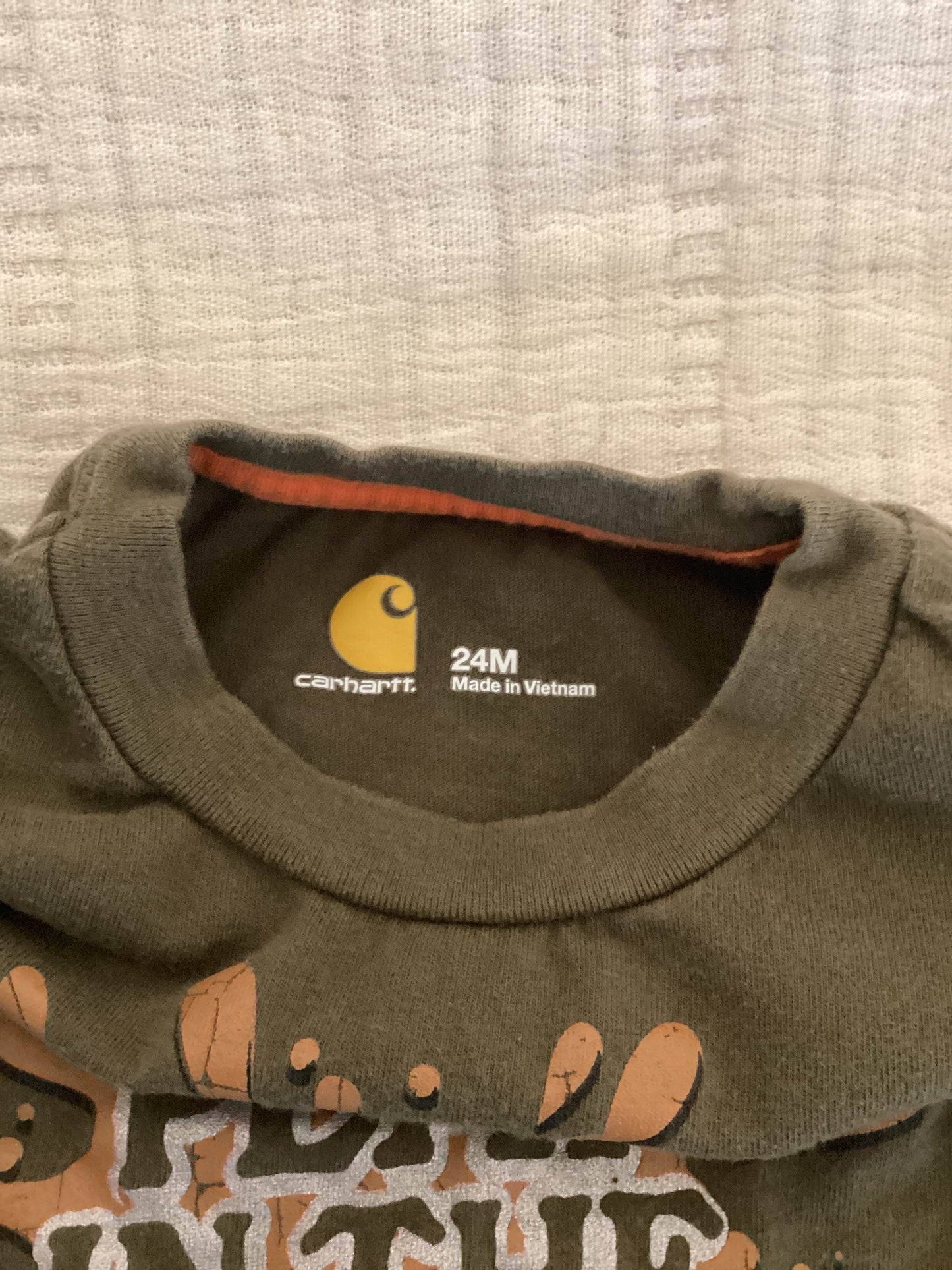 Boys Carhartt Force Olive Green Long Sleve (24M)