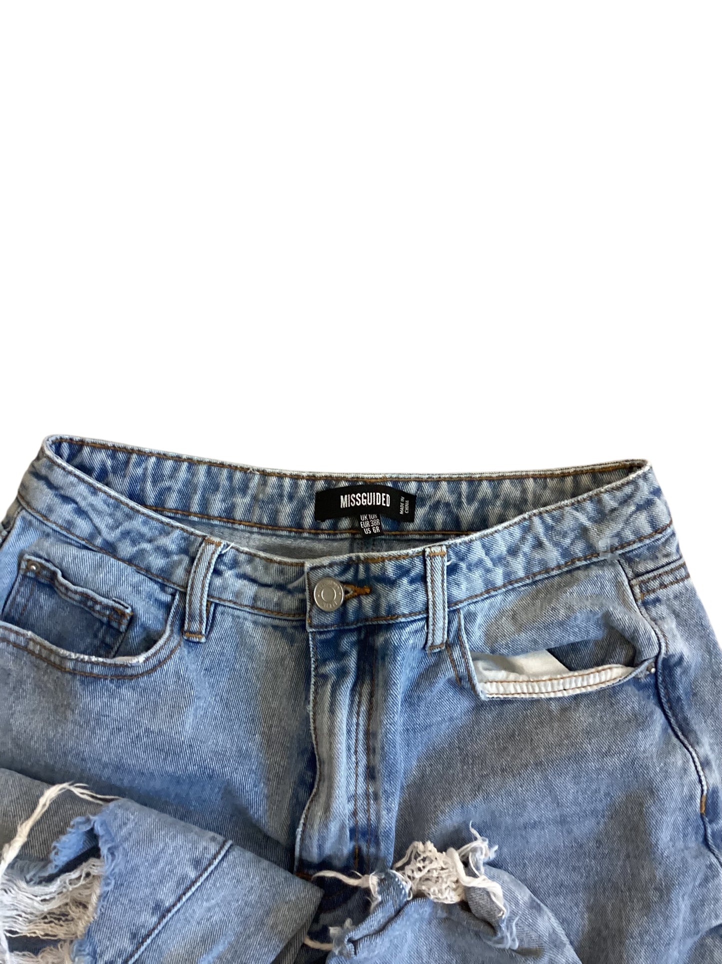 Missguided Distressed Jeans Women’s Size 6 High Waisted Straight