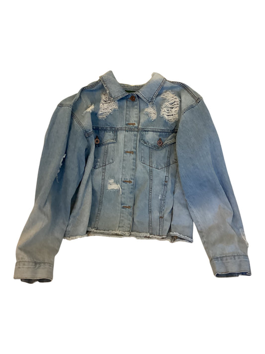 Women’s Wild Fable Distressed Denim Jacket – Light Wash | Size XL | Casual Jean Jacket
