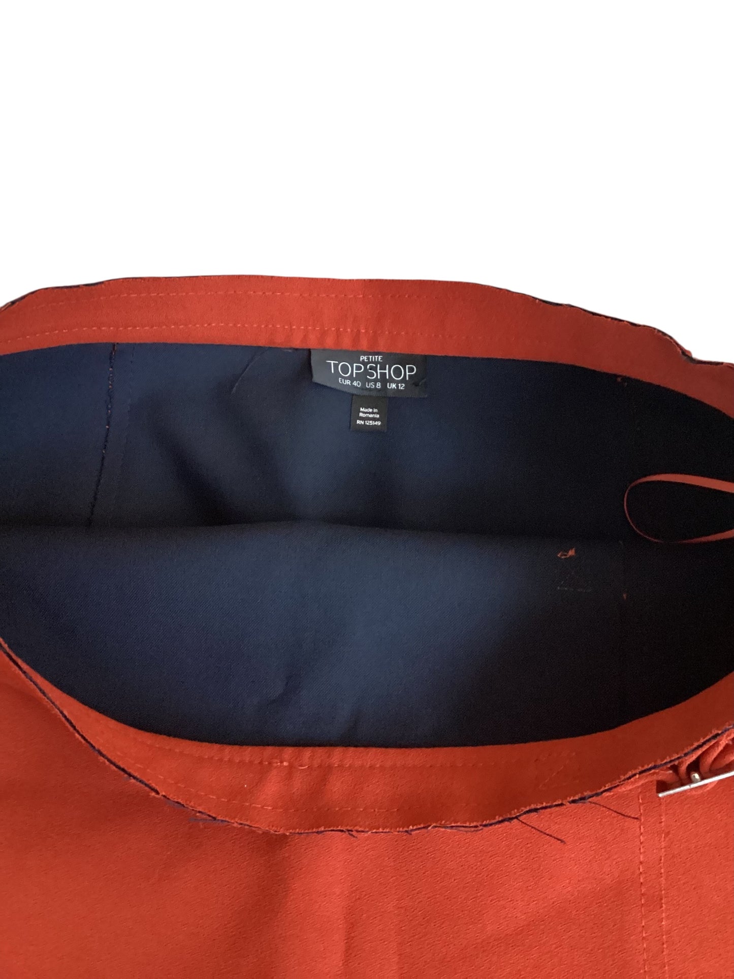 Topshop Women’s Red Corduroy Skirt Size 8