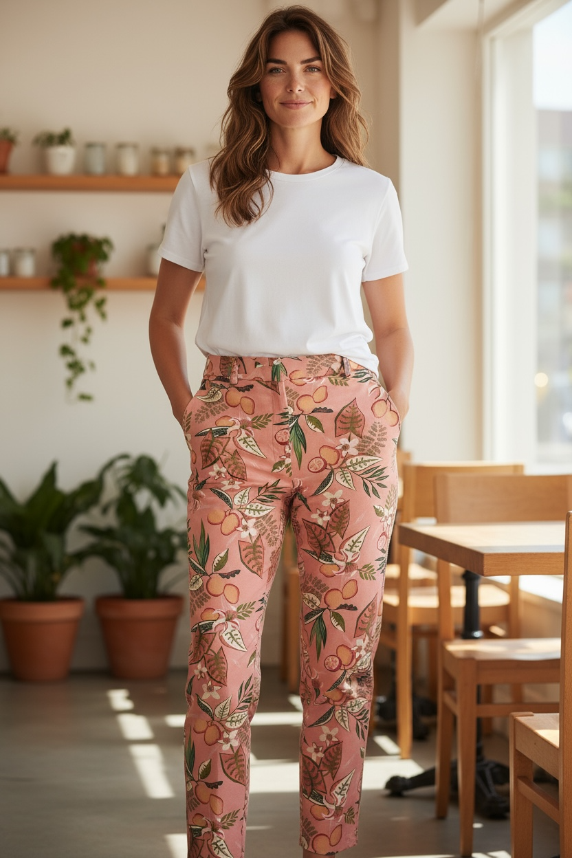 Spartina 449 Maren Pull On Pants Peach Floral Women’s XS