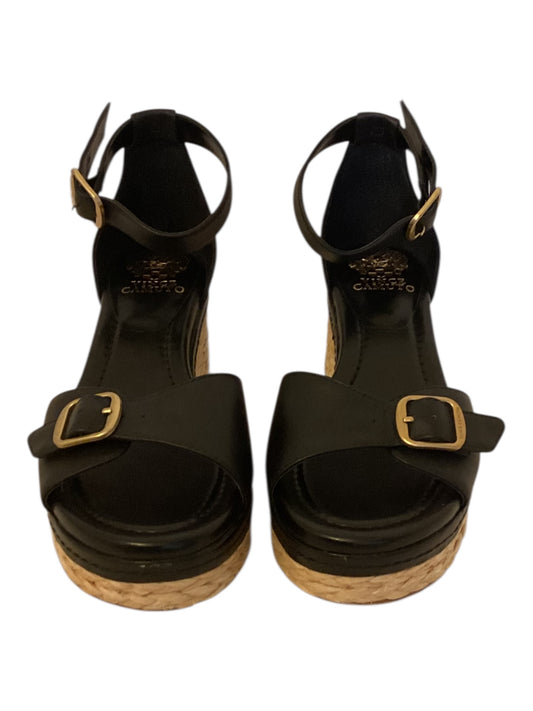 Women’s Vince Camuto Meterry Adjustable Wedge Sandals – Black, Size 7 | Stylish Comfort Sandals
