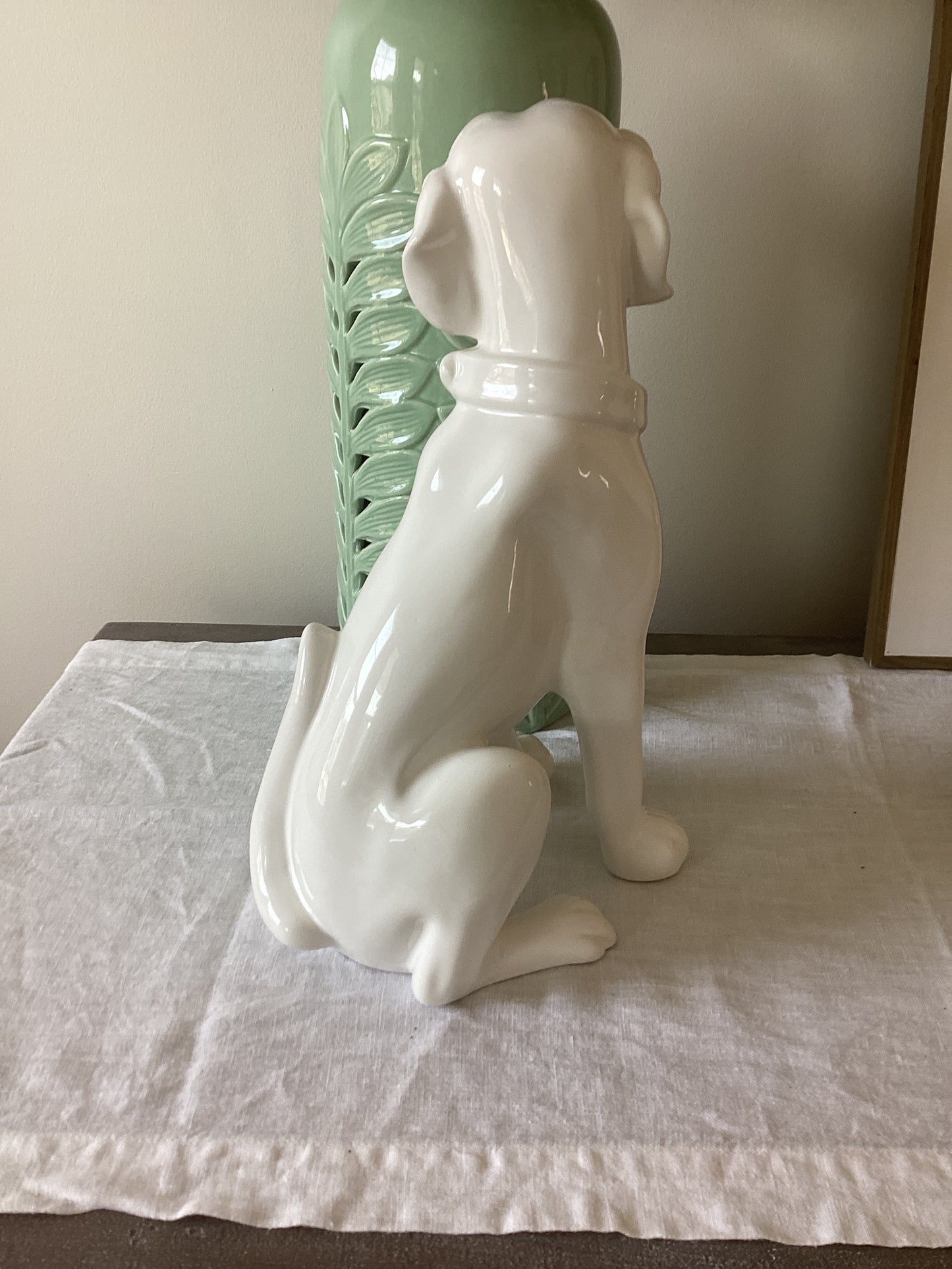 Urban Trends Ceramic Sitting Dog White(13H in)