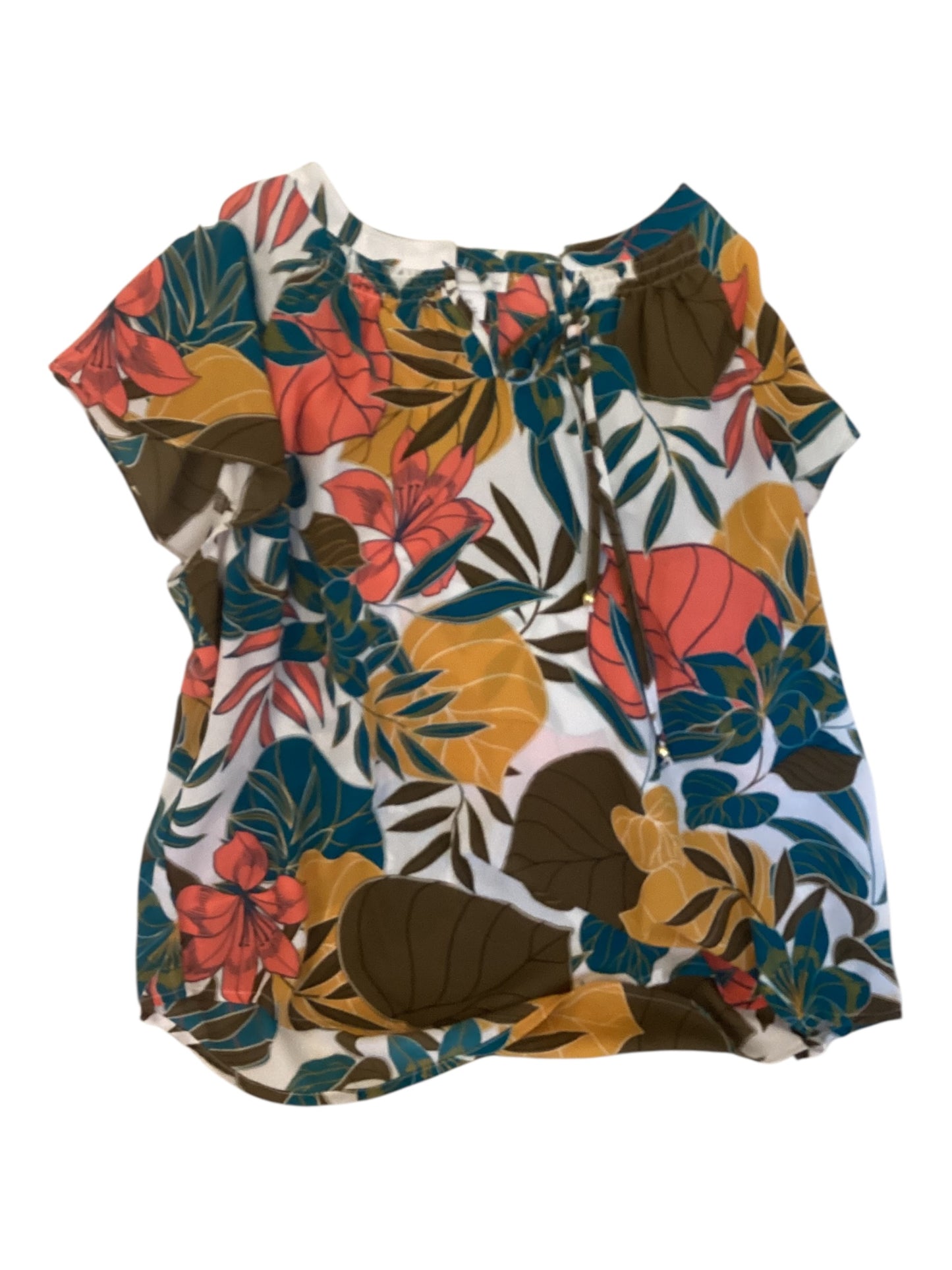 Liz Claiborne Women’s Floral Print Short Sleeve Blouse Size PL