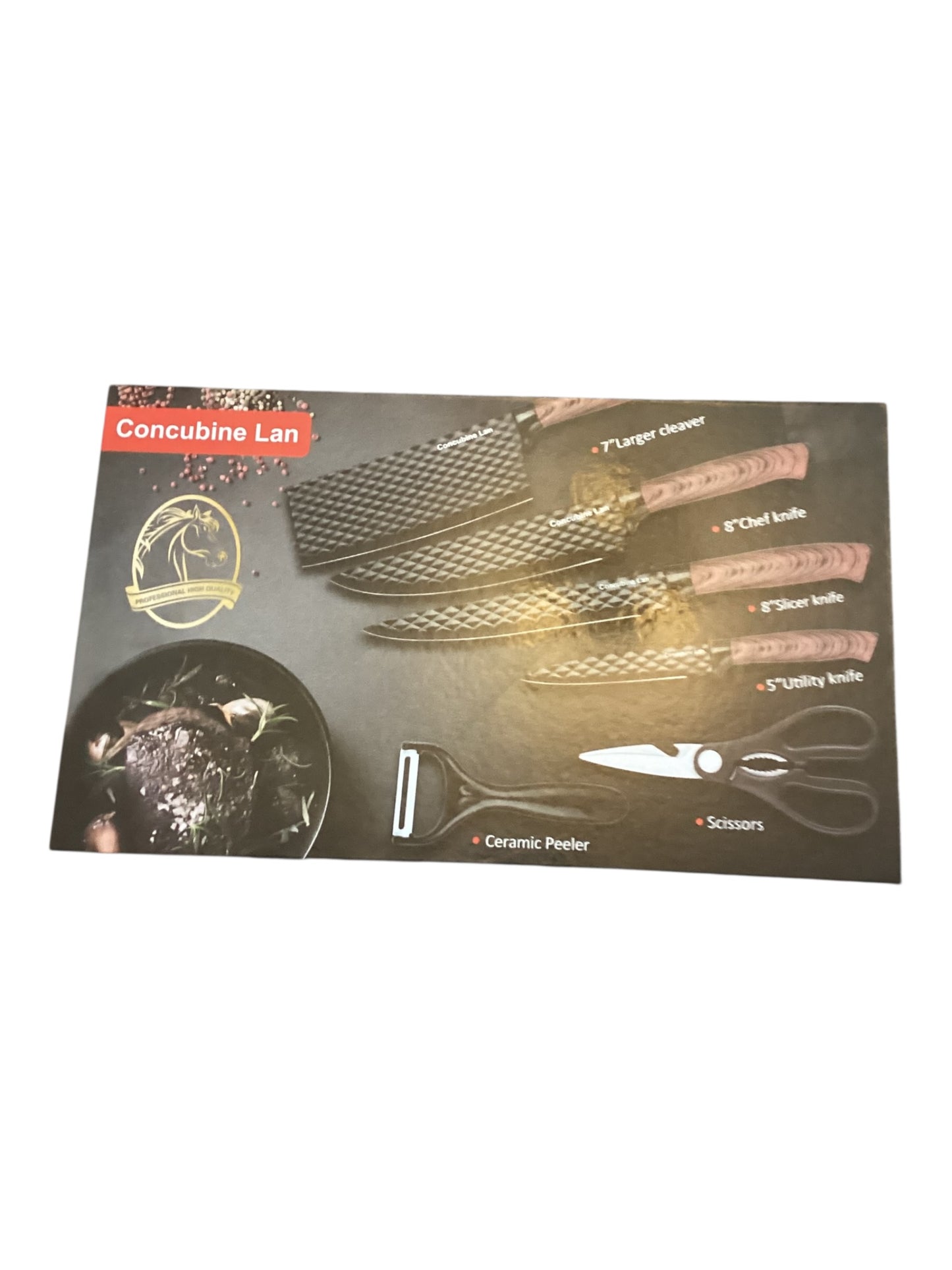 Concubine Lan 6 Piece Knife Set | Premium Kitchen Knife Collection with Modern Design