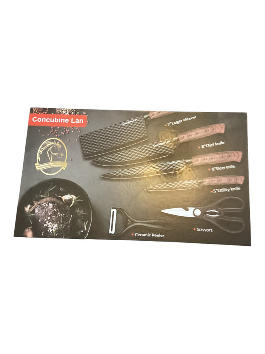 Concubine Lan 6 Piece Knife Set | Premium Kitchen Knife Collection with Modern Design