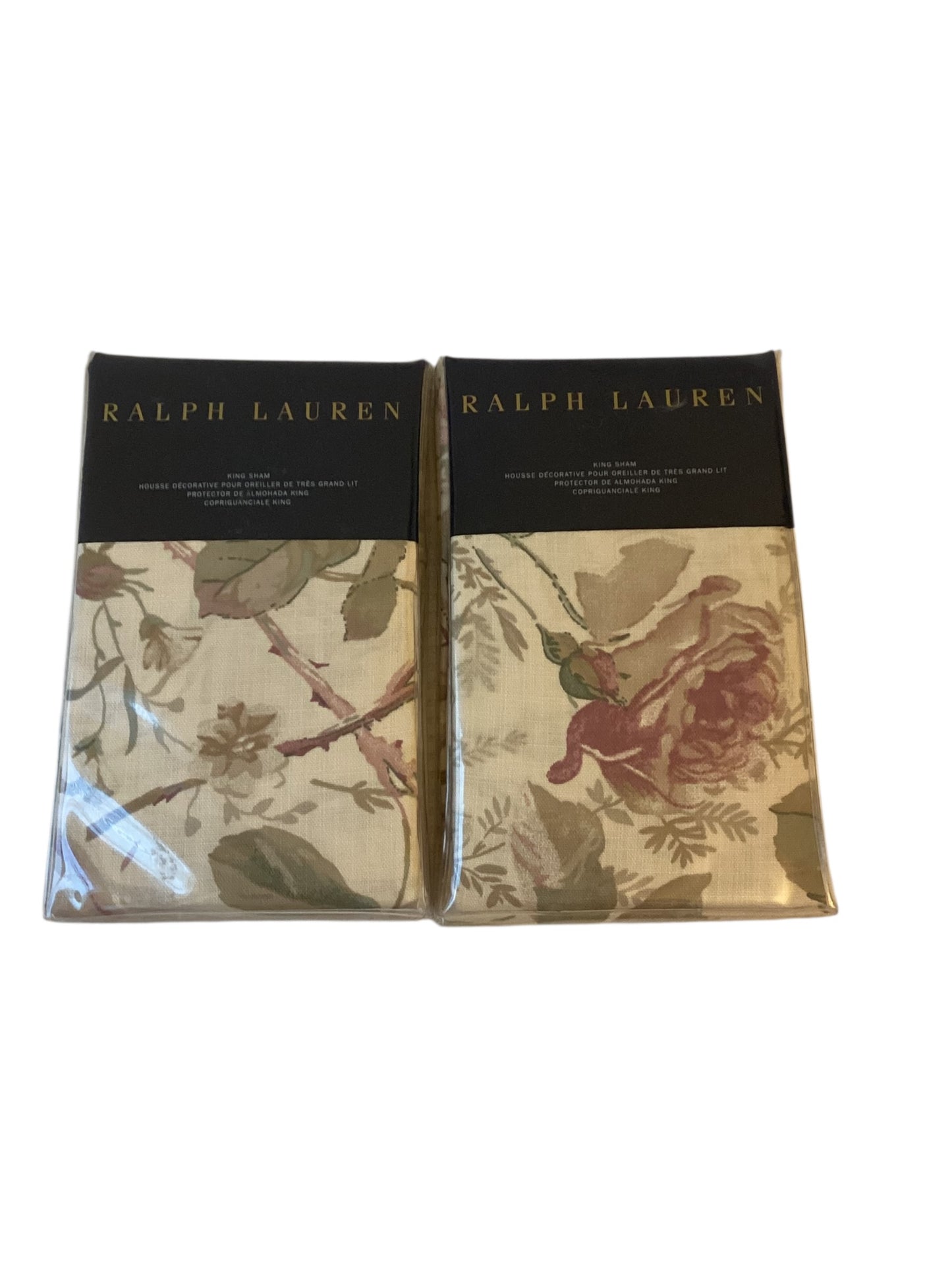 Ralph Lauren Wilton Rose King Pillow Shams | Archival Collection Floral Bedding Set 20x36