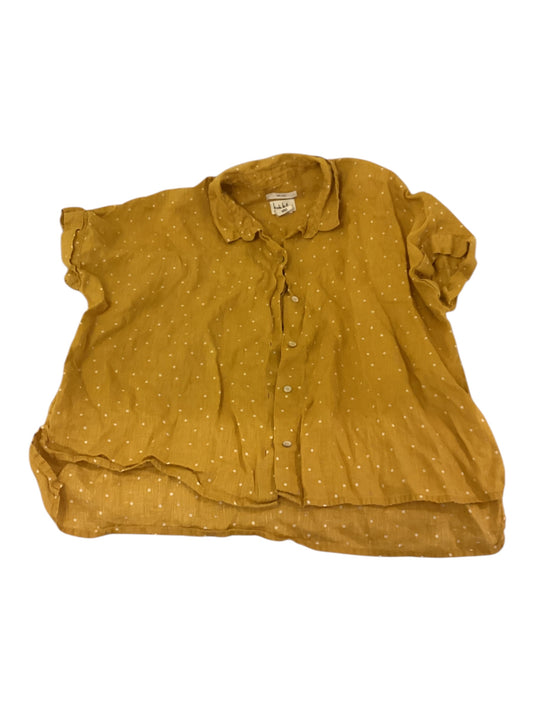 Nichole Miller Polka Dot 100% Linen Crop Blouse