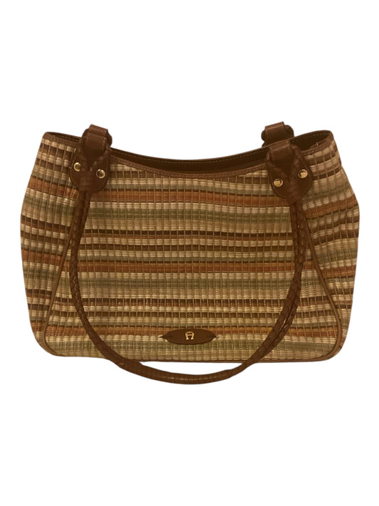 Vintage Etienne Aigener Shoulder Bag Multicolor Polypropylene/Cotton/Leather basket weave