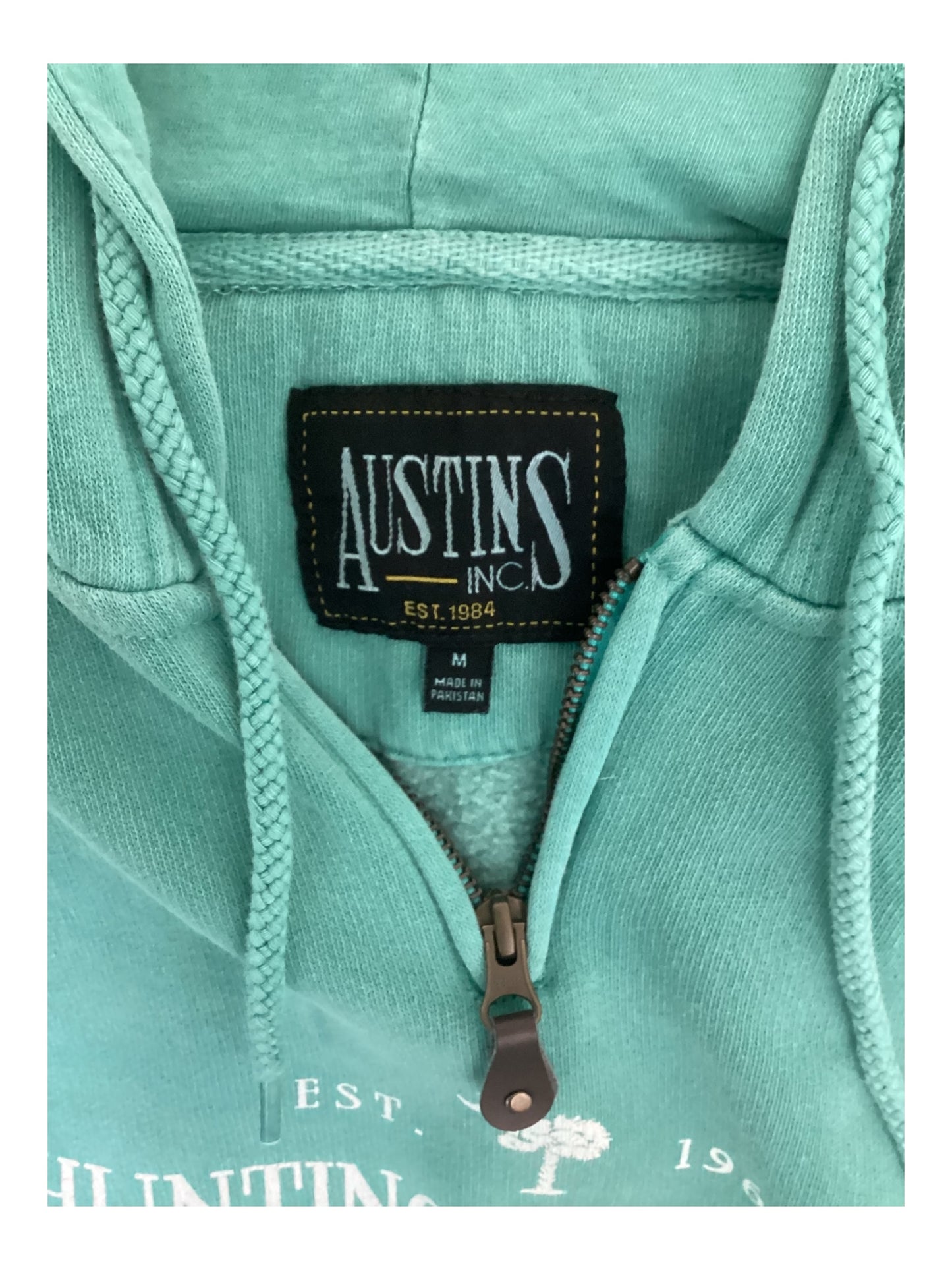 Austin’s INC Huntington Beach SC Hooded Quarter Zip Pullover Teal (M)