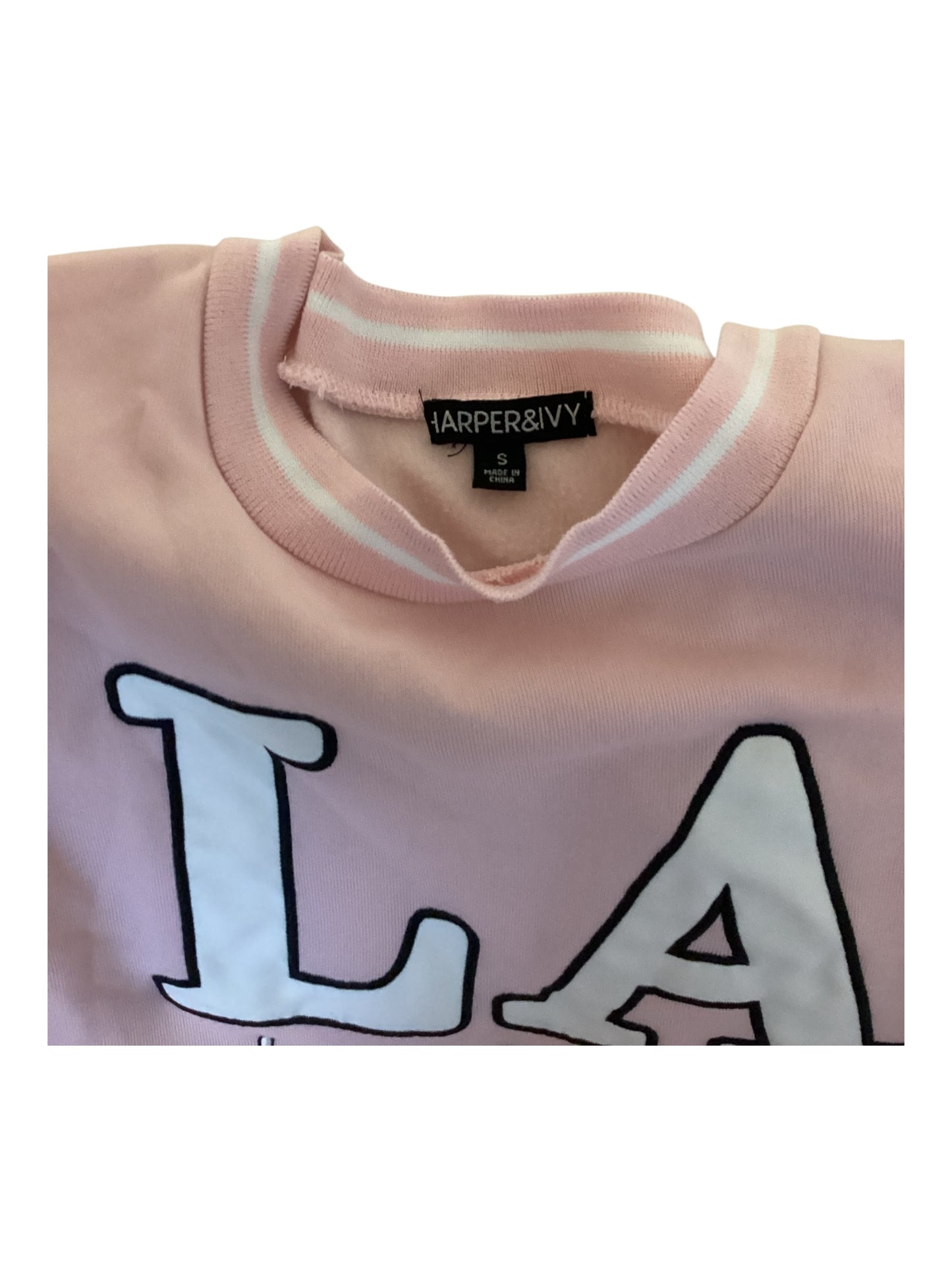 Harper & Ivy Crewneck Pink LA Sweatshirt Women’s Size Small
