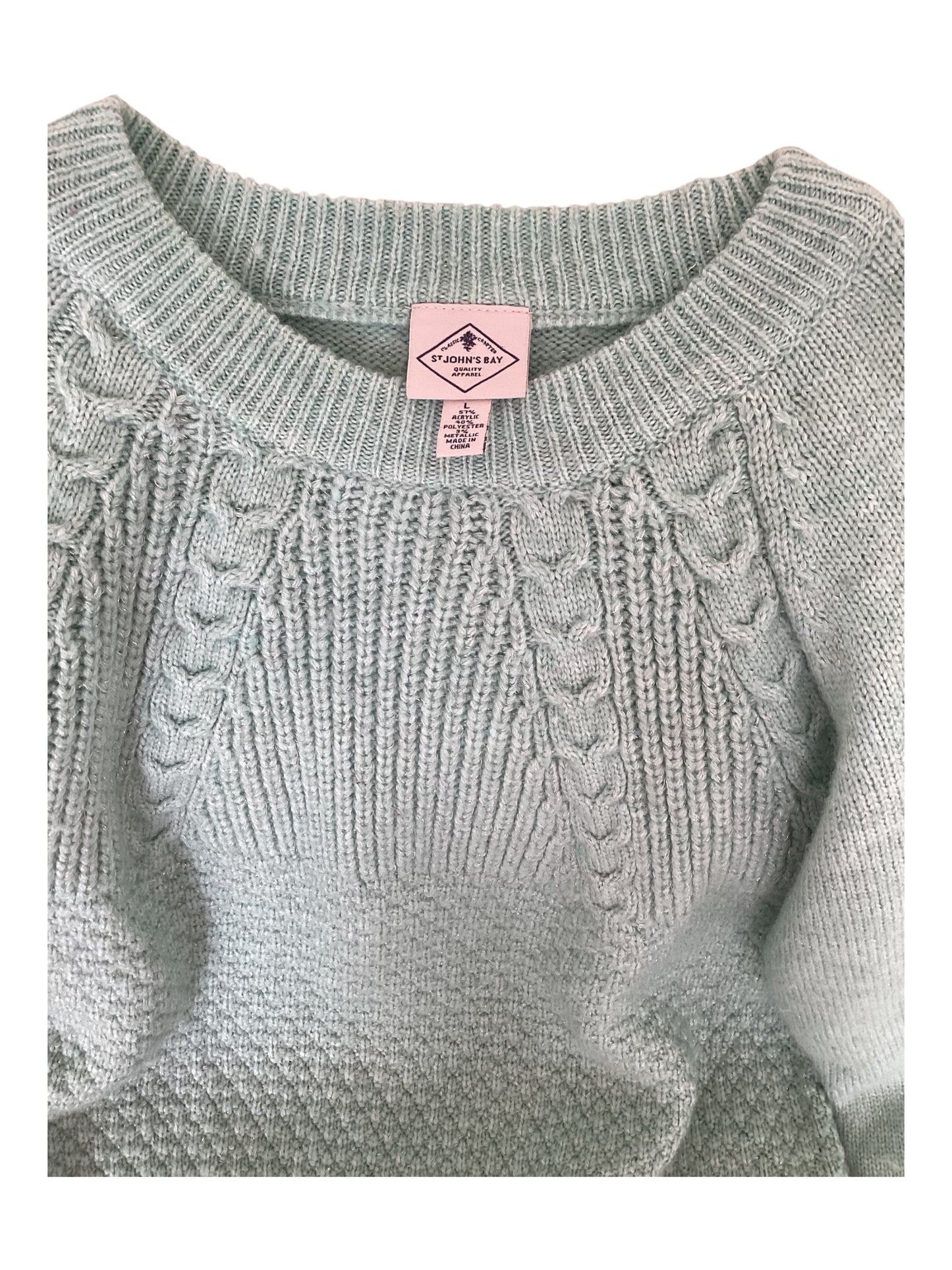 St. John’s Bay Aqua Tinsel Sweater Women’s Size Large