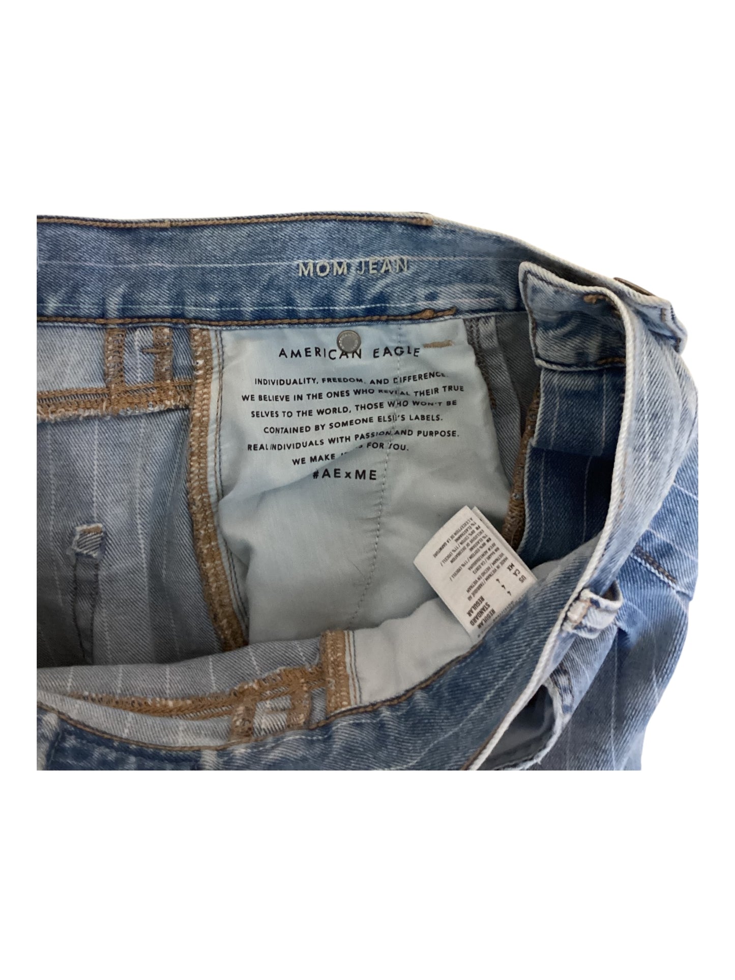 American Eagle Women’s Pinstripe Mom Jeans Size 4